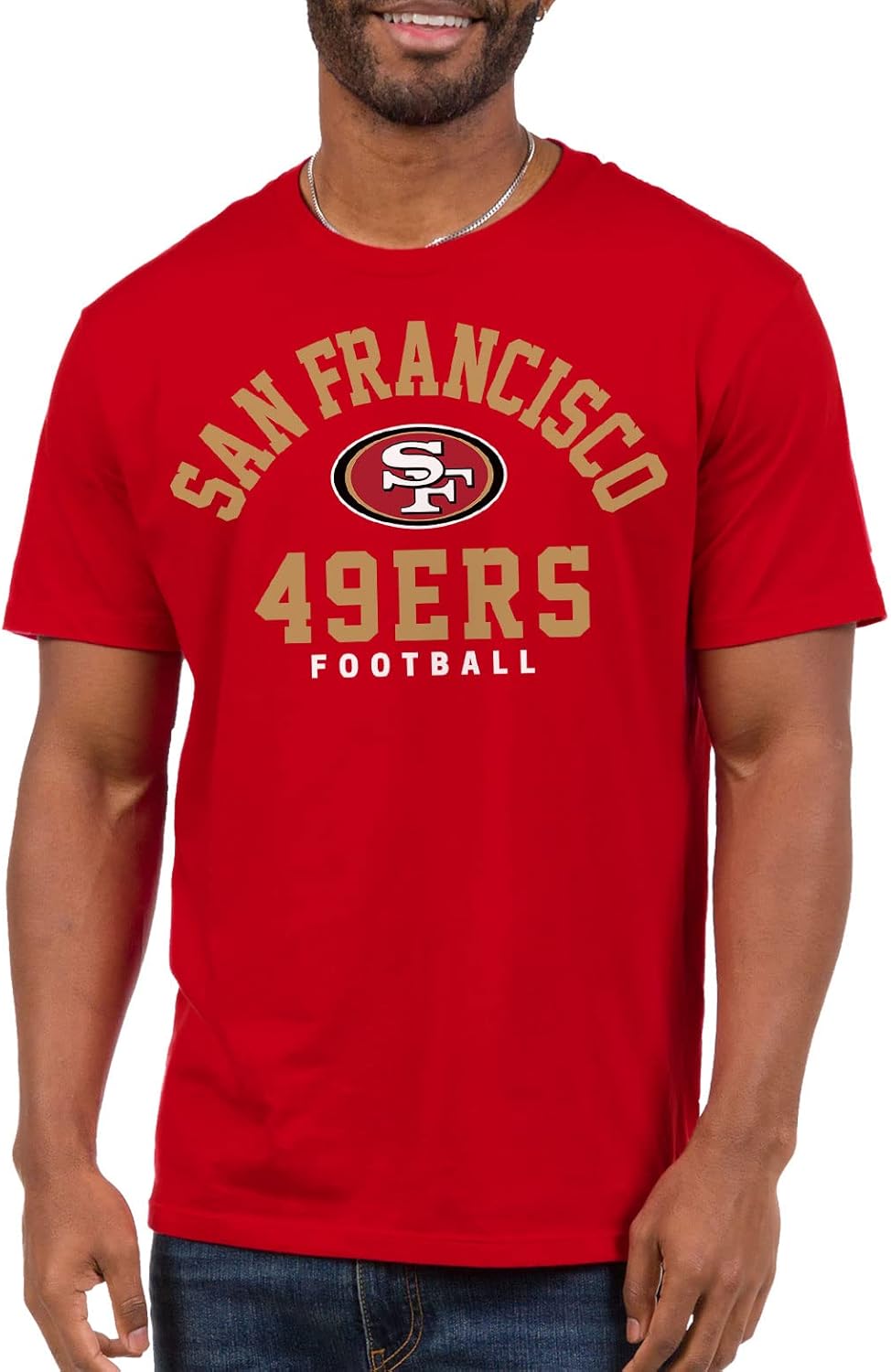 Junk Food Clothing x NFL - San Francisco 49ers - Logo de l'équipe classique - T-shirt de fan unisexe à manches courtes pour hommes et femmes - Taille Large – Image 2
