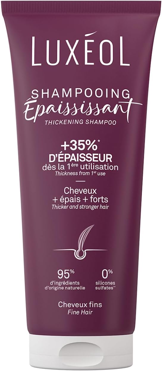 LUXÉOL - Shampoing Épaississant - +35% Épaisseur dès la première utilisation* - Efficacité prouvée - aux Algues Rouges, Protéine de Riz & Acide Hyaluronique - Sans Silicone - Fabriqué en France - 200 ml – Image 2