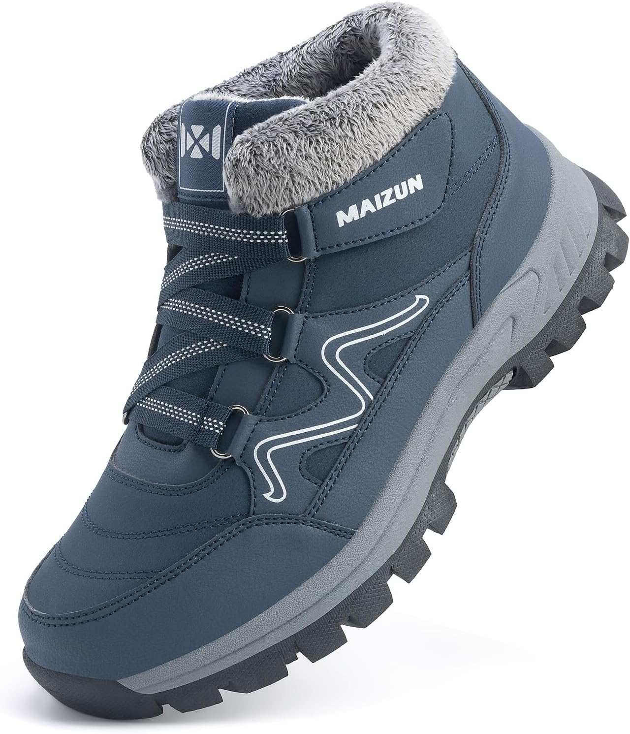 Moudn bottes d'hiver chaudes pour hommes bottes de neige d'hiver chaussures doublées chaussures de randonnée en plein air bottes de sport – Image 2