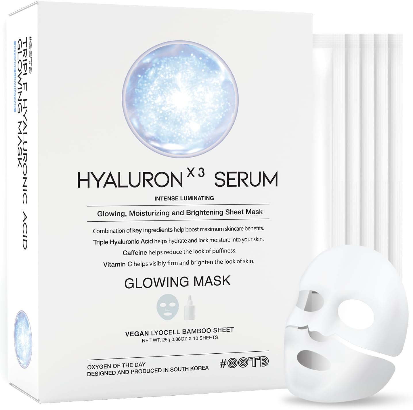 #OOTD Glowing Leaf Mask au triple acide hyaluronique - Hydratation et luminosité intenses, laissant la peau fraîche, éclatante et douce en quelques minutes. – Image 2