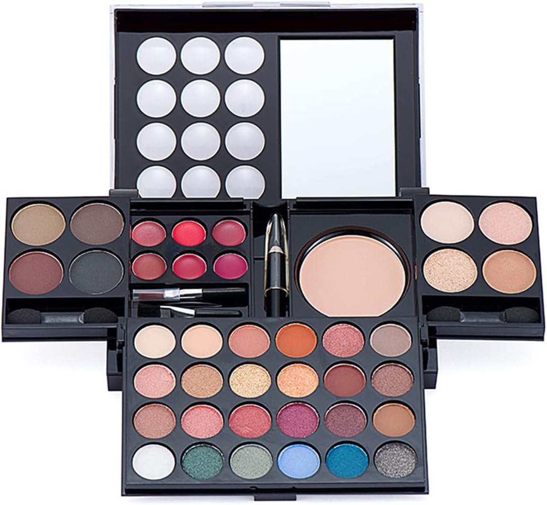 Palette de fards à paupières, ensemble de maquillage avec rouge à lèvres, pinceaux, contour, correcteur, fard à joues pour femme – Image 2