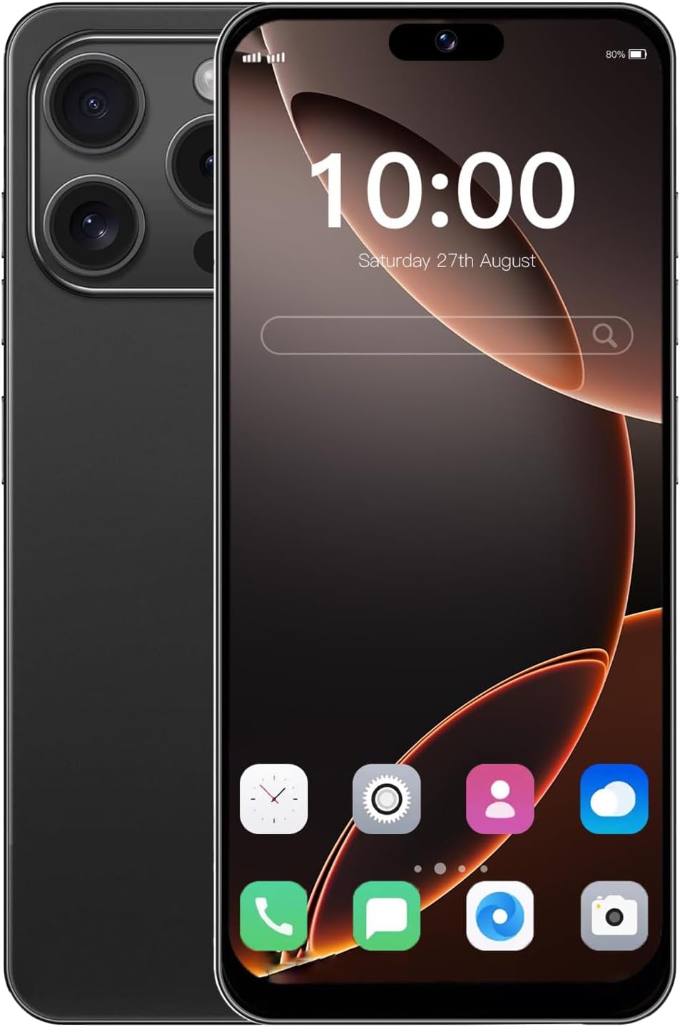 Smartphone 4G bon marché, écran HD de 6,3 pouces, stockage de 32 Go (extensible à 256 Go), double SIM gratuite, Android 12.0, prise en charge du téléphone Face Unlock (noir) – Image 2