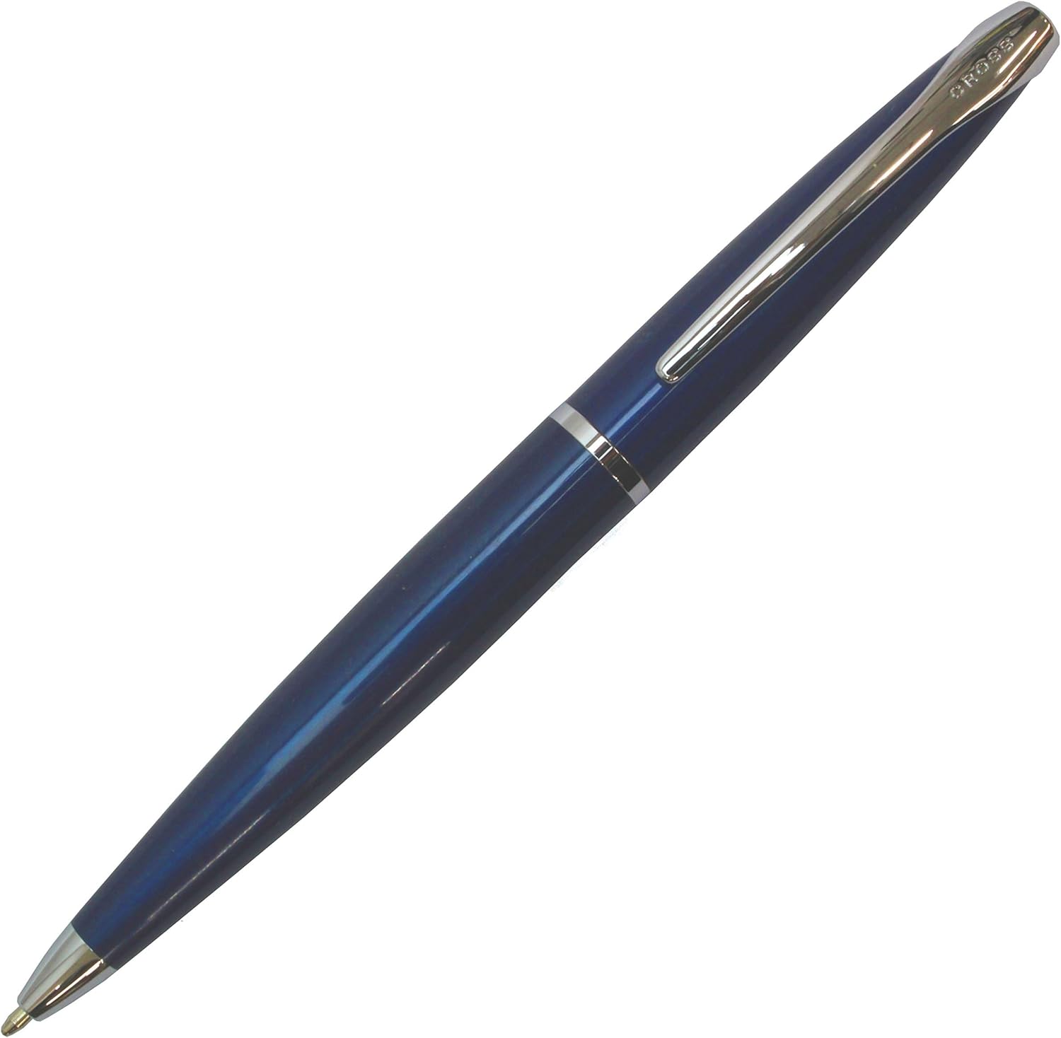 Stylo à bille bleu translucide CROSS ATX avec attributs chromés / stylo rechargeable - Étui classique et recharge à bille noire incluse – Image 2