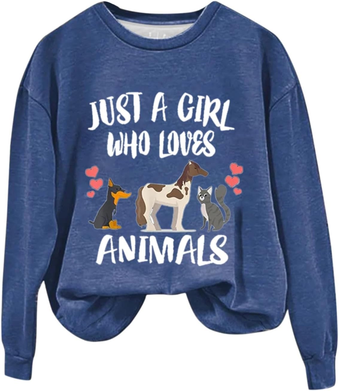 Sweat-shirts pour femmes à manches longues pulls hauts femmes Just A Girl Who Loves sweat-shirt à manches longues vêtements sweat-shirts sweat-shirts – Image 2