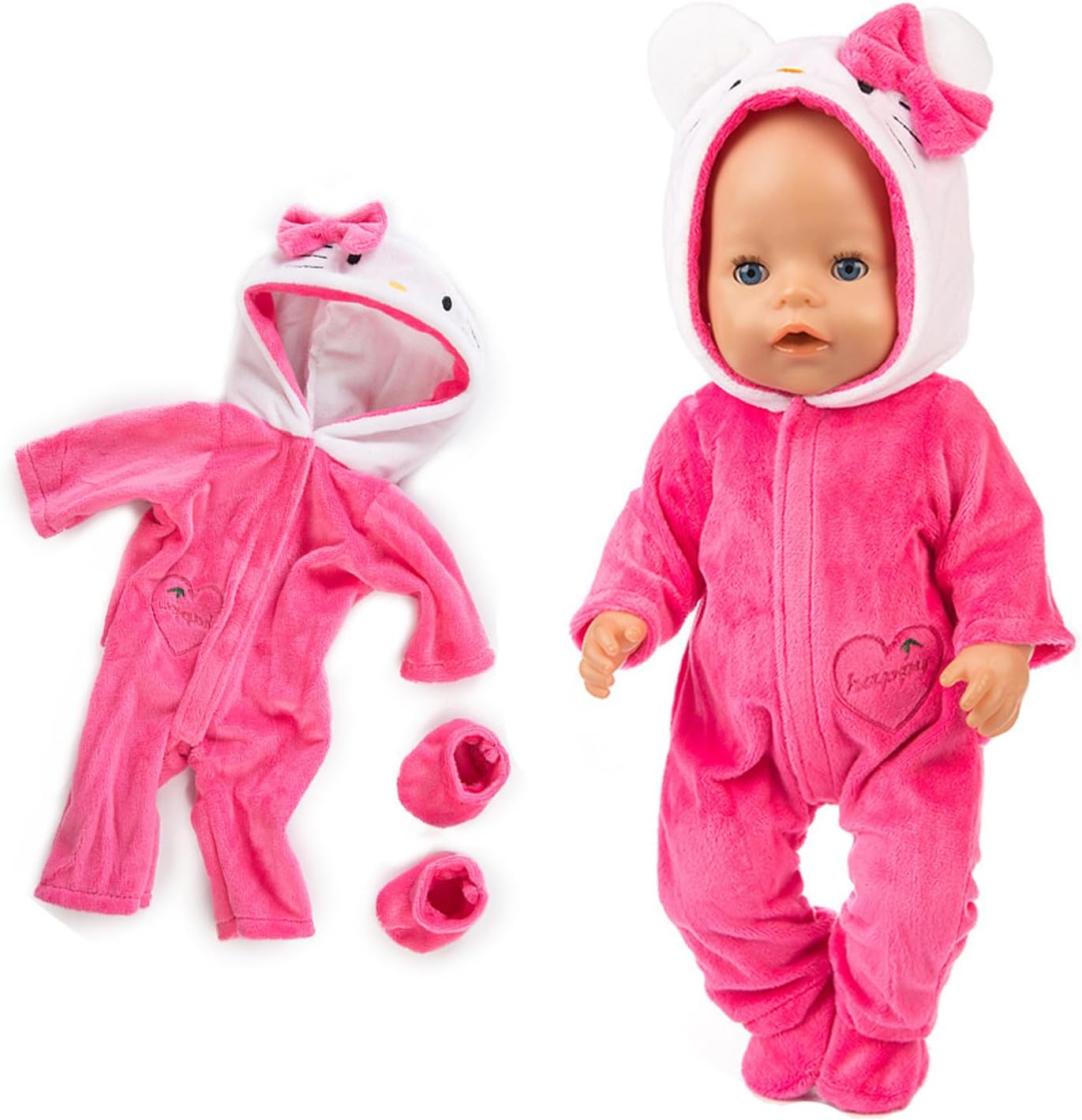 Vêtements de poupée bébé vêtements pour 35-43 cm ensemble de vêtements de poupée vêtements de poupée pour garçons filles accessoires de poupée pour poupées (rose) – Image 2