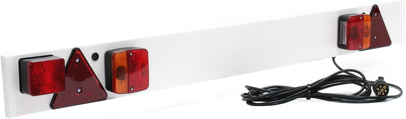 WilTec Barre lumineuse de remorque à 7 broches – Largeur 137 cm et câble de 6 m – Avec feux arrière, feux stop, clignotants, etc. – Panneau de signalisation pour voiture – Image 2