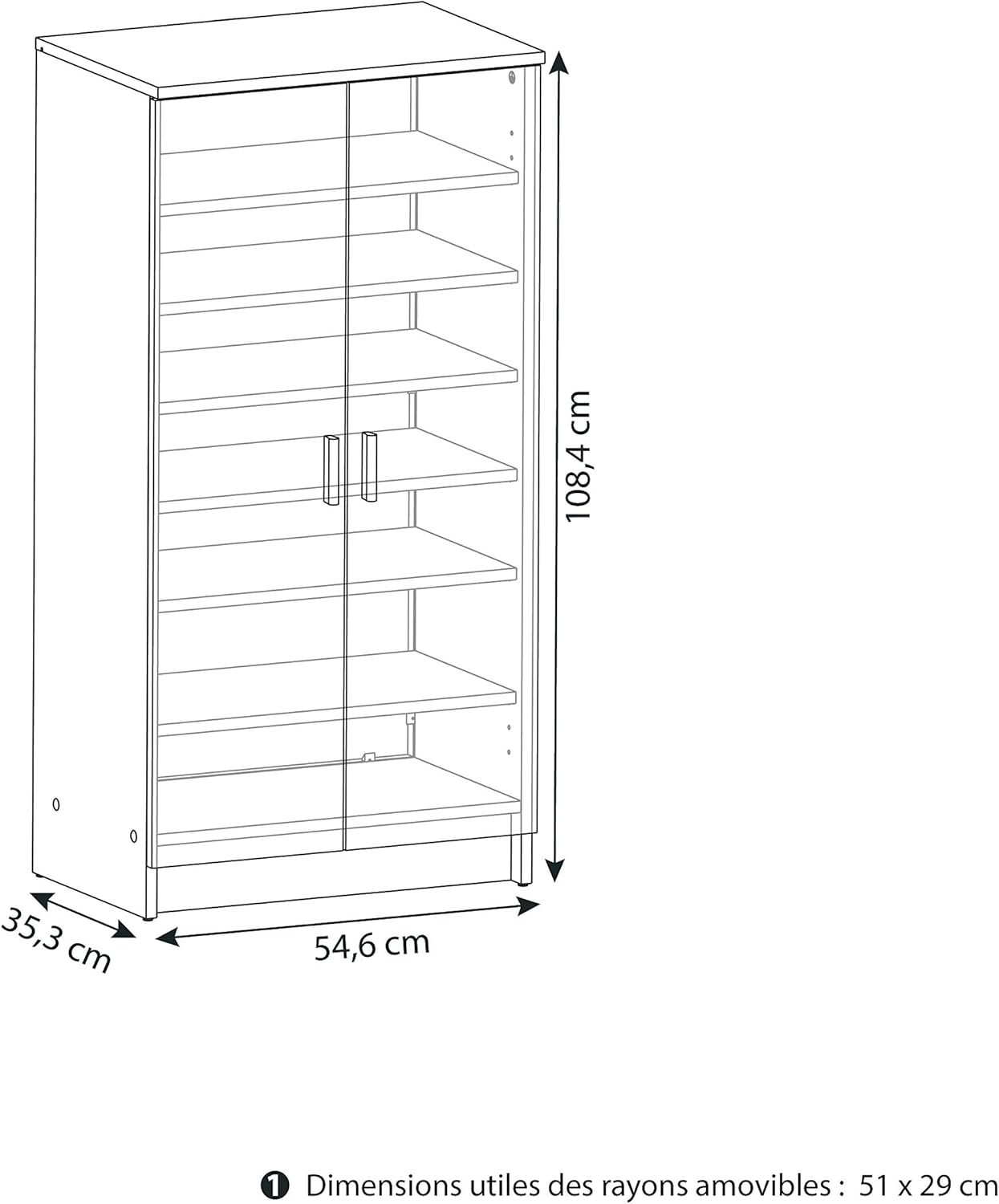 Demeyere - Meuble à Chaussures Chêne - Rangement de 21 paires de chaussures avec 6 étagères amovibles - Armoire Fabriquée en France – Image 4