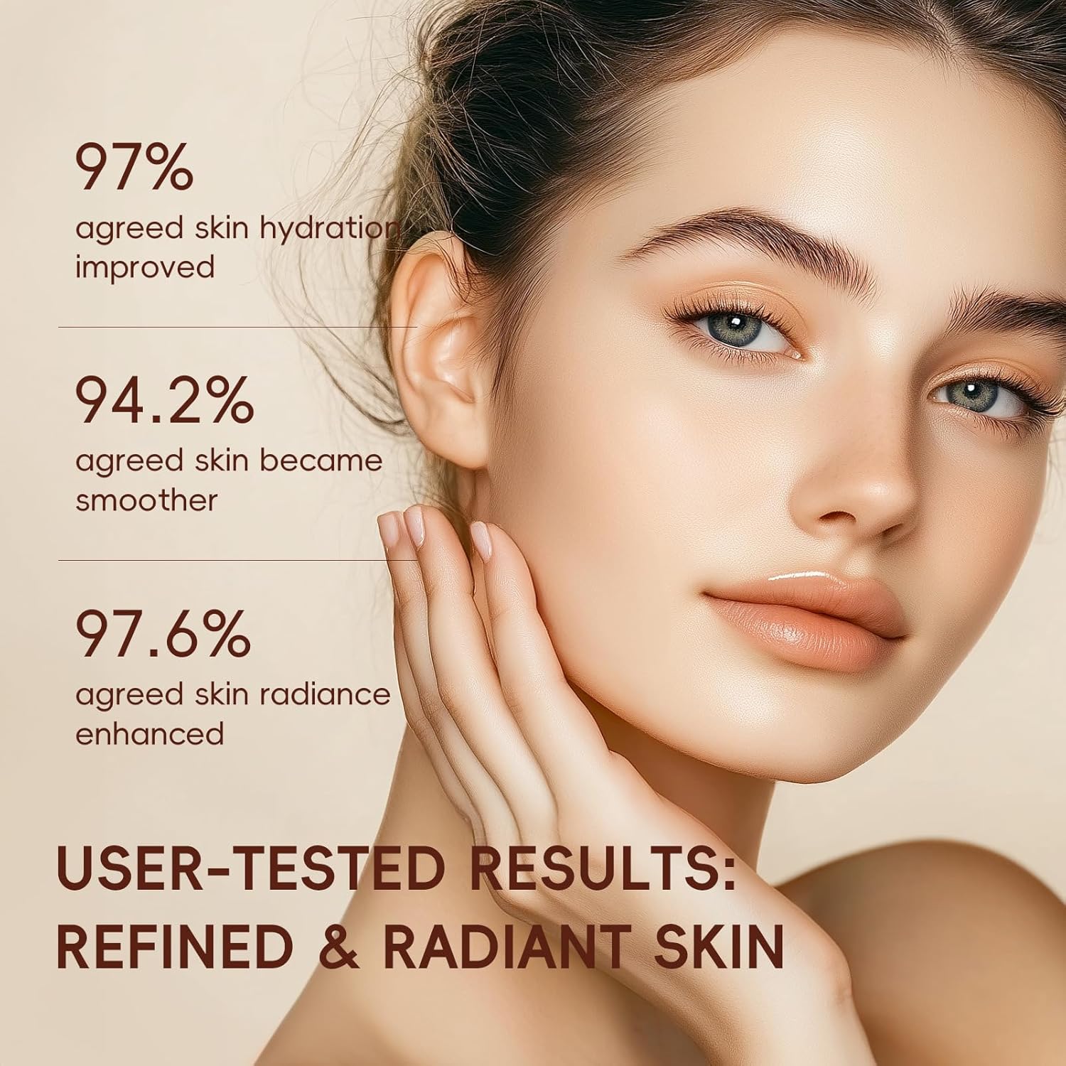 Kit de soins de la peau au riz naturel 5 en 1 avec tonique, sérum, crème pour le visage, sérum pour les yeux, détergent, soins quotidiens de la peau, coffret cadeau pour femme, hydratant et lisse – Image 4