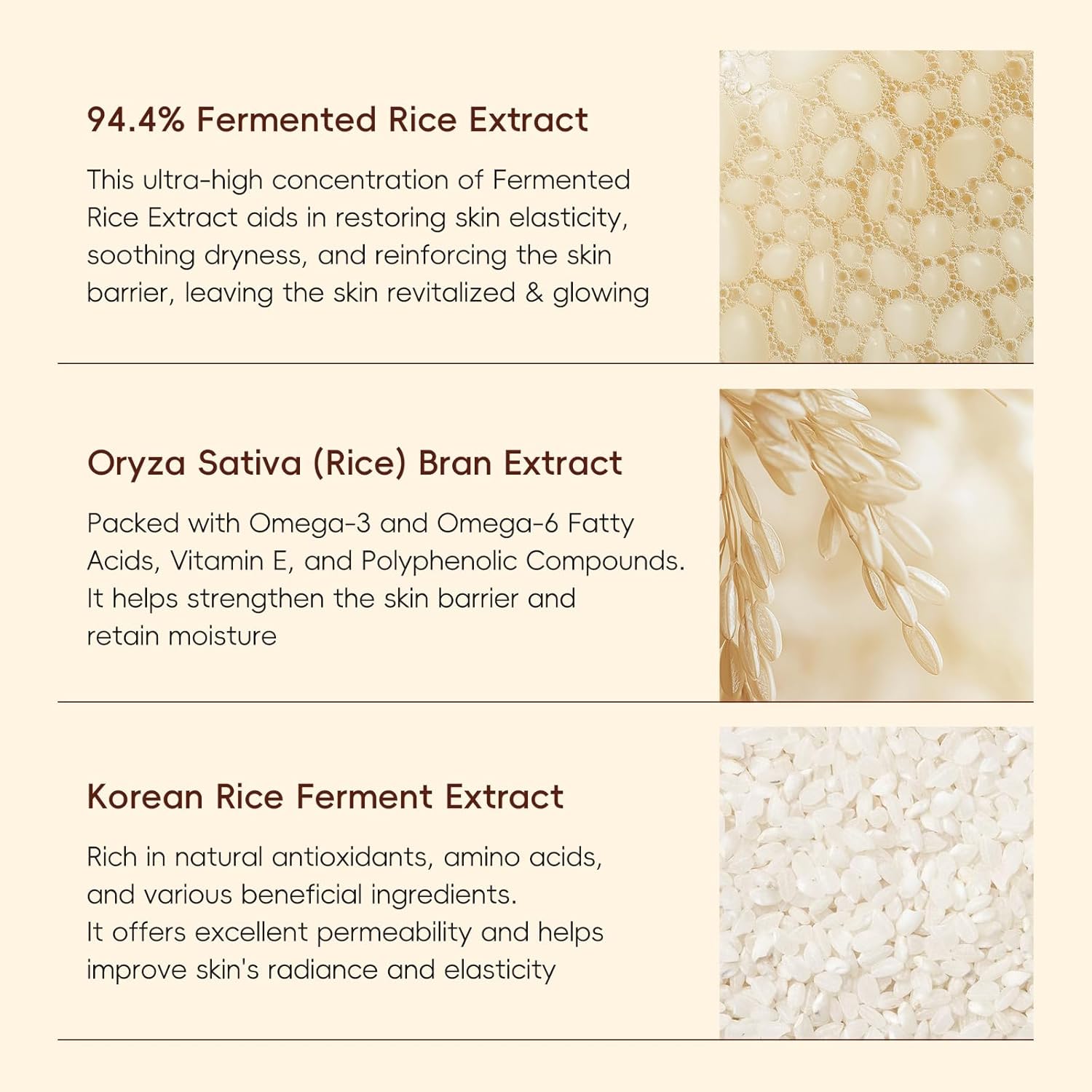 Kit de soins de la peau au riz naturel 5 en 1 avec tonique, sérum, crème pour le visage, sérum pour les yeux, détergent, soins quotidiens de la peau, coffret cadeau pour femme, hydratant et lisse – Image 7