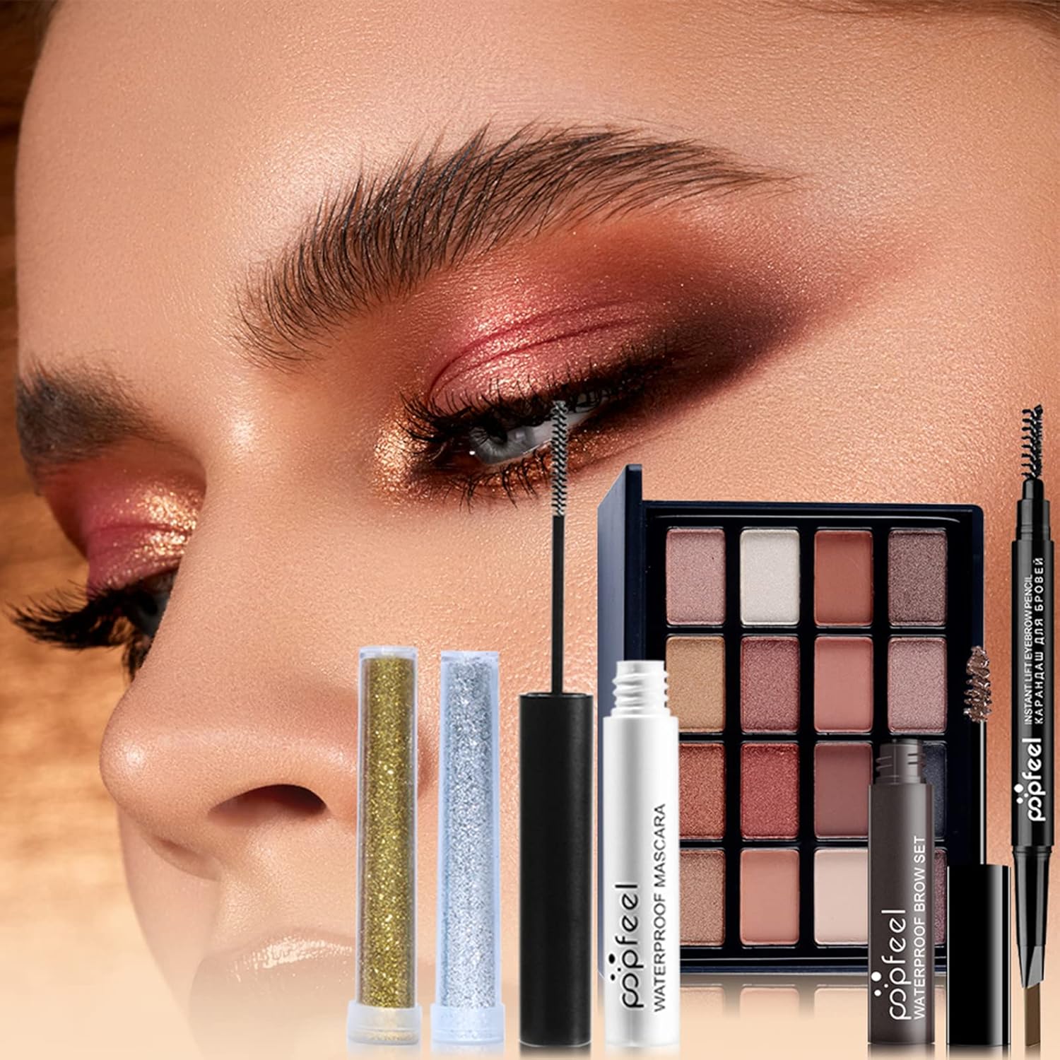 Kit de maquillage pour femme, trousse de maquillage, kit de maquillage tout-en-un, trousse de maquillage et trousse pour femmes et filles, idée cadeau de Noël – Image 6