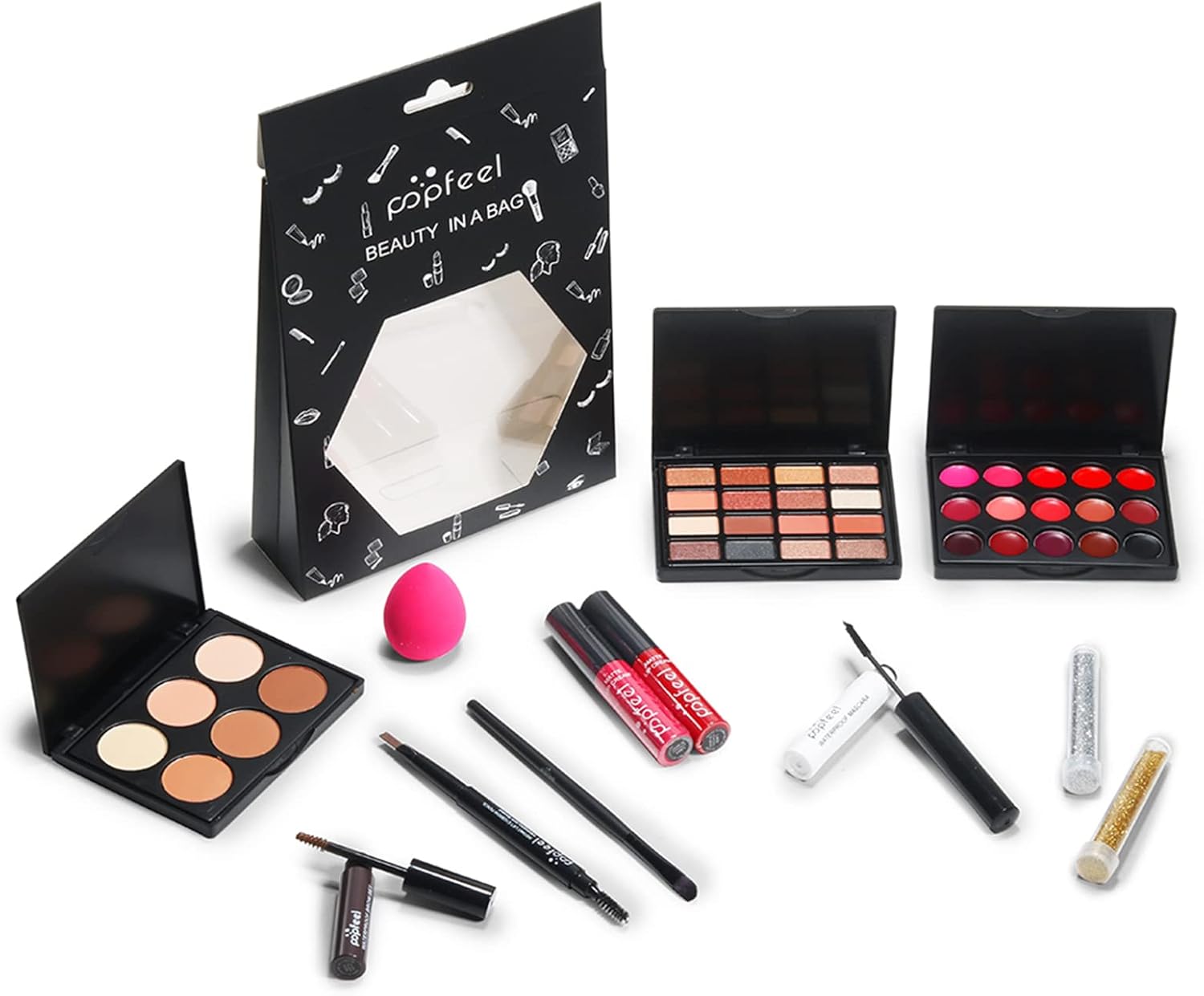 Kit de maquillage pour femme, trousse de maquillage, kit de maquillage tout-en-un, trousse de maquillage et trousse pour femmes et filles, idée cadeau de Noël – Image 8