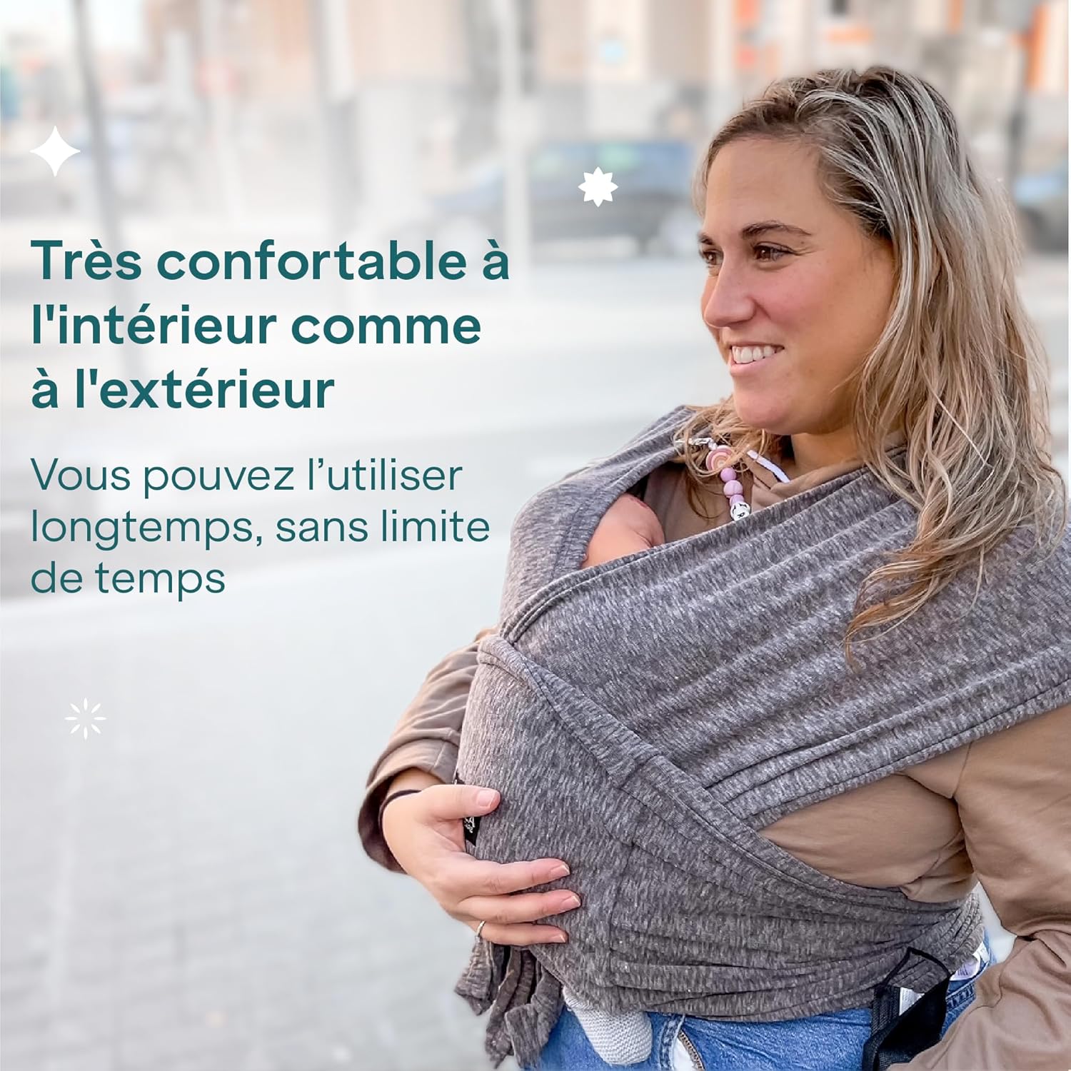 Koala Babycare Porte-bébé unisexe réglable et facile à enfiler - Porte-bébé multifonction jusqu'à 9 kg - Anthracite - Modèle déposé KBC – Image 10