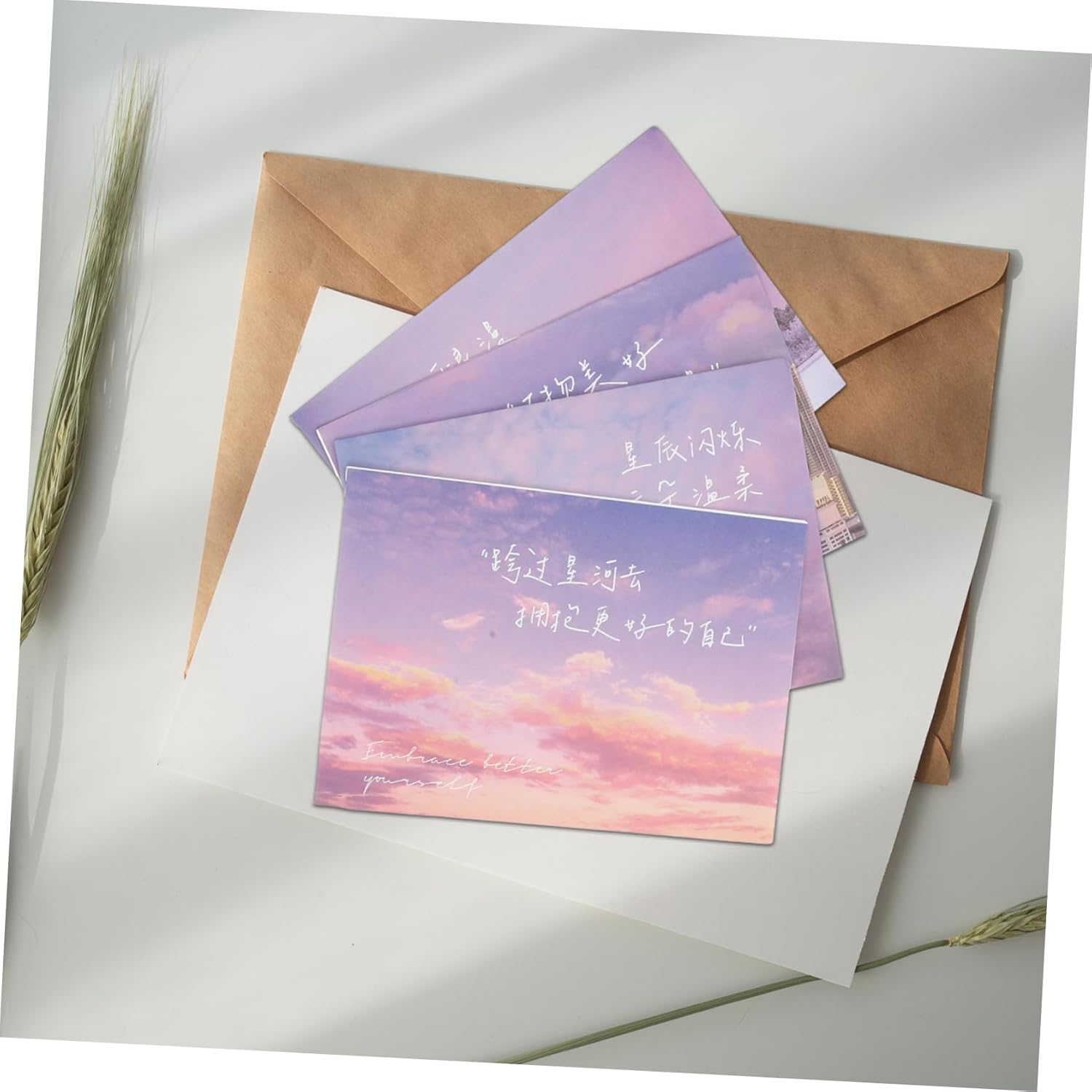 Operitacx 1 Ensemble Papier Décoratif avec Enveloppes et Autocollants Kit de Papeterie pour Scrapbooking Écriture de Lettres et Messages Personnalisés – Image 9