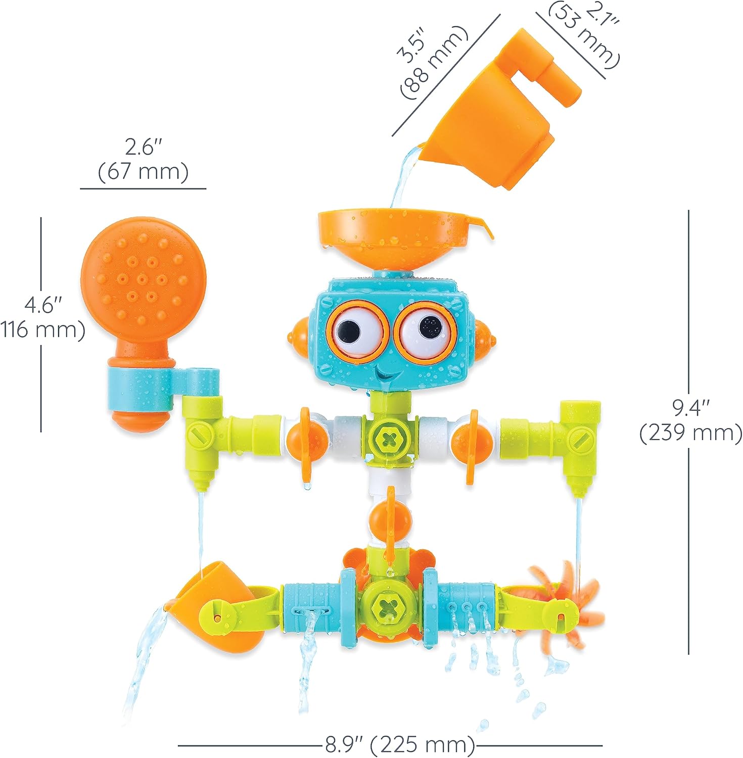 INFANTINO - Plombier Sensoriel Plug & Play - Jouets de Bain - Robot Multicolore - pour Bébés à partir de 6 Mois - avec 16 Pièces Amovibles - pour l'Exploration et l'Apprentissage – Image 6
