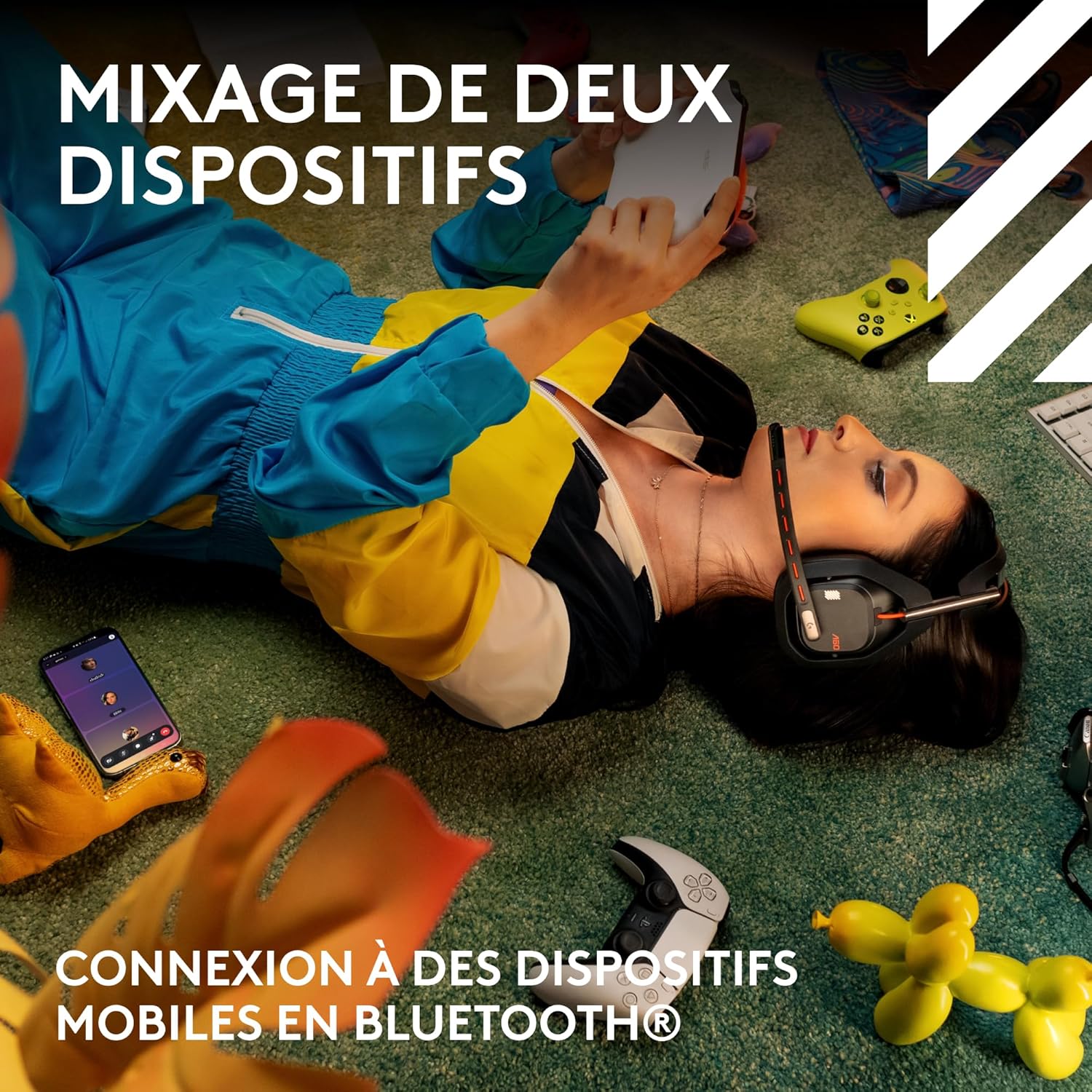 Logitech G Astro A50 LIGHTSPEED, casque de jeu sans fil + station d'accueil (Gen 5), PRO-G GRAPHENE, commutateur 3 systèmes, USB-C vers Xbox, PS5, PC, Nintendo Switch, Switch 2, Bluetooth - Noir – Image 8