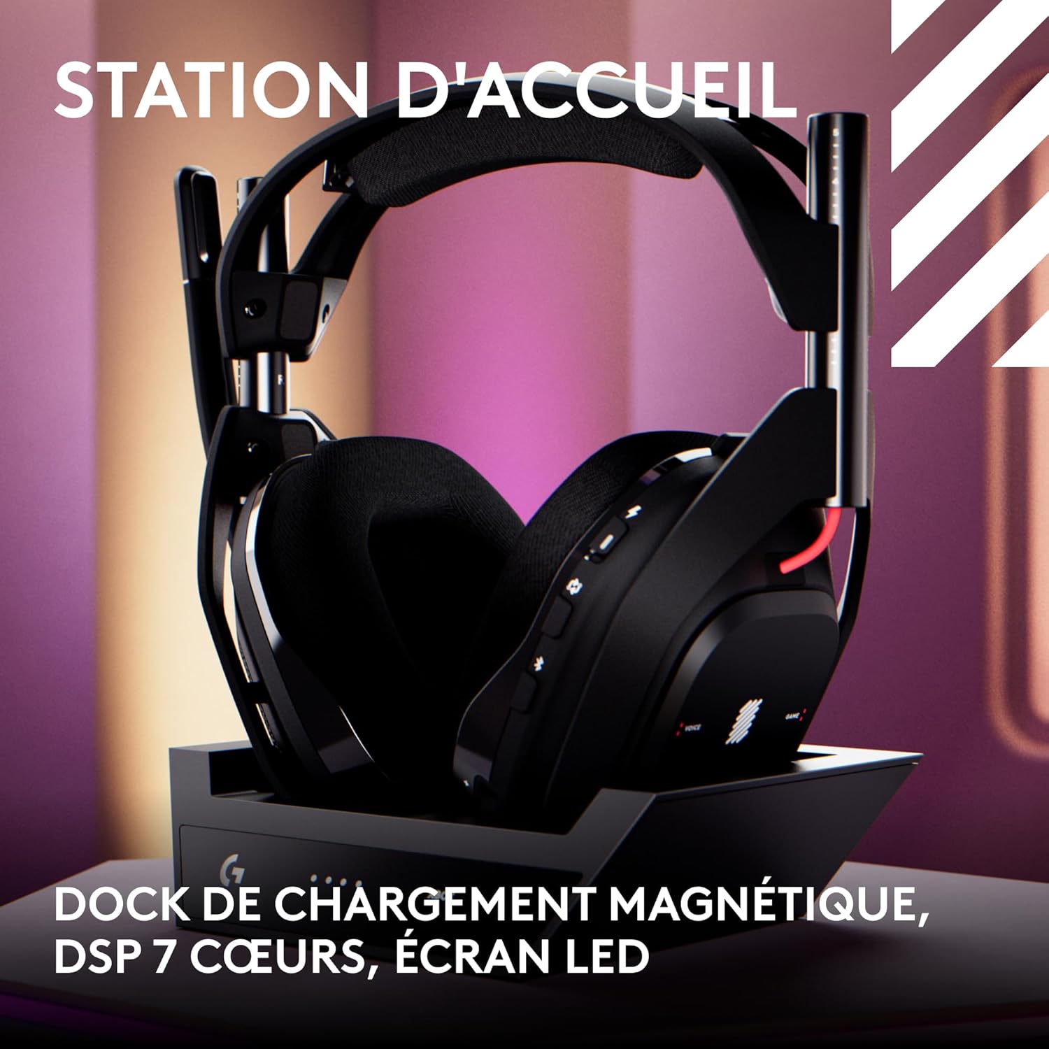 Logitech G Astro A50 LIGHTSPEED, casque de jeu sans fil + station d'accueil (Gen 5), PRO-G GRAPHENE, commutateur 3 systèmes, USB-C vers Xbox, PS5, PC, Nintendo Switch, Switch 2, Bluetooth - Noir – Image 11