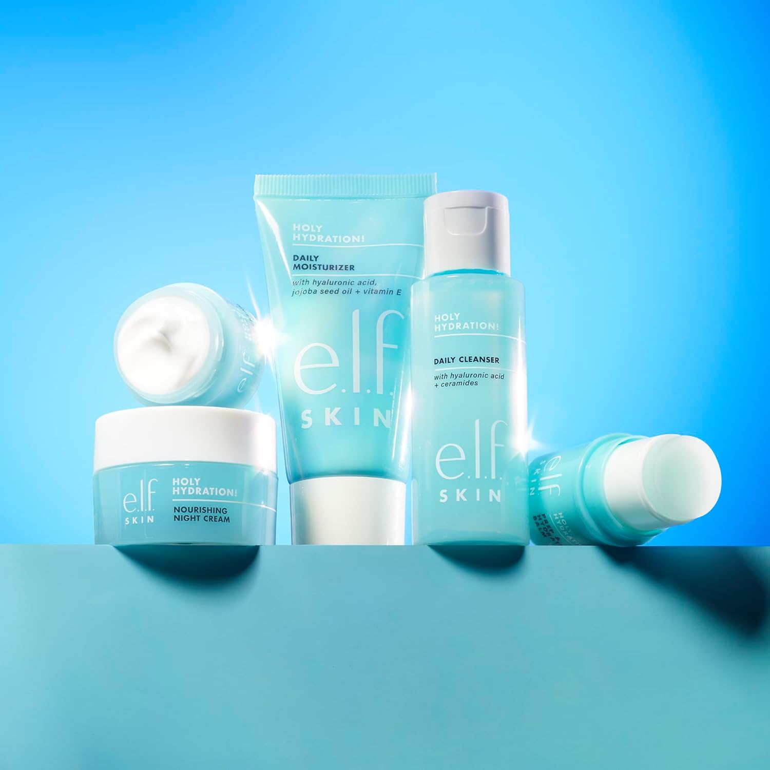 Kit de voyage d'hydratation elf Jet Set pour la peau avec nettoyant, baume, crème hydratante, crème pour les yeux et crème de nuit – Image 3