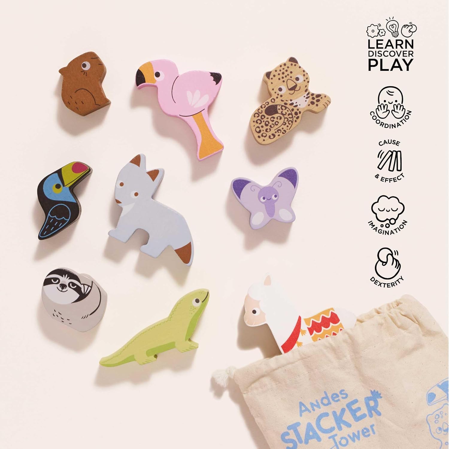 Le Toy Van - PL113 - Jeu de leçons sur une étape de l'atelier, pour bébé AB 18 mois, activité d'équilibre, 9 niveaux et sac, en bois FSC, jeu écologique, sans plastique, Petilou – Image 4