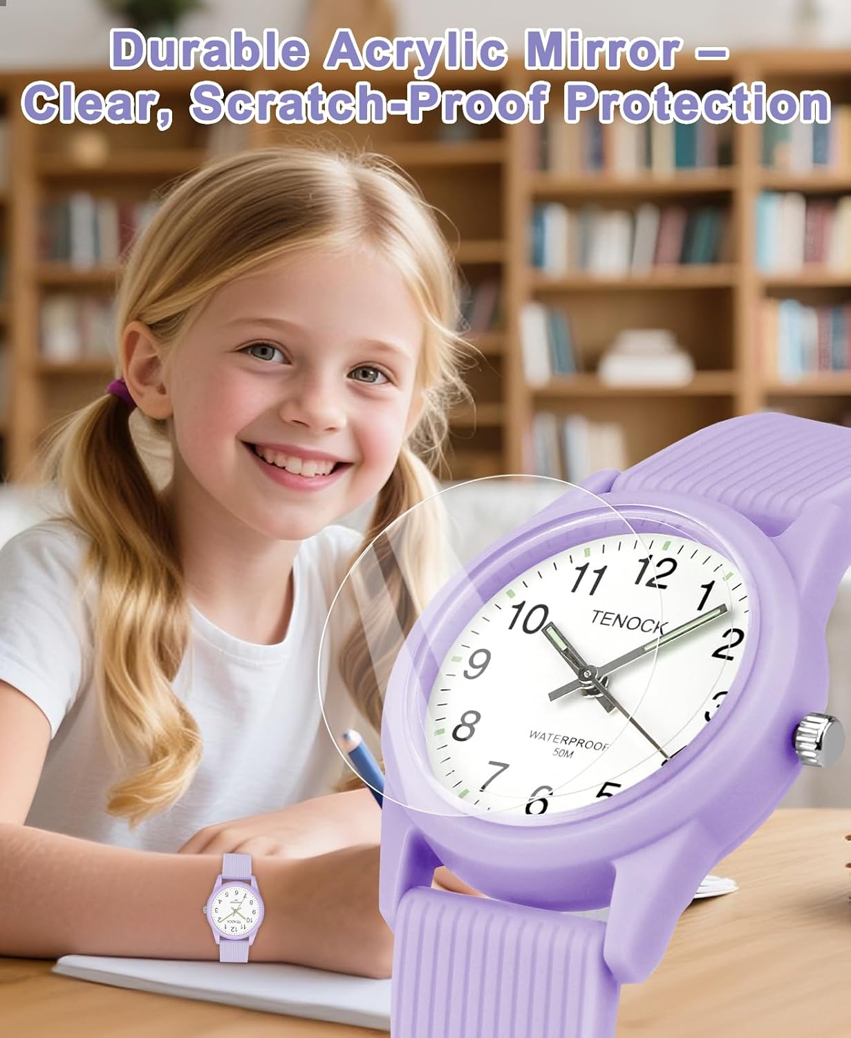 Montre pour enfants étanche jusqu'à 50 m – Apprentissage de l'heure facile à lire pour garçons et filles de 4 à 12 ans – Excellent cadeau d'anniversaire – Image 4
