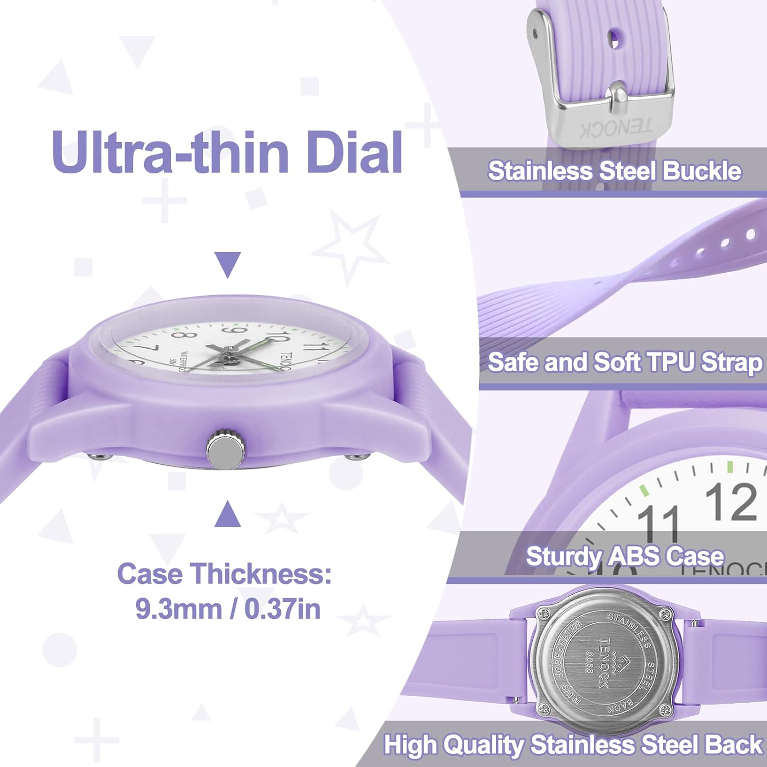 Montre pour enfants étanche jusqu'à 50 m – Apprentissage de l'heure facile à lire pour garçons et filles de 4 à 12 ans – Excellent cadeau d'anniversaire – Image 5