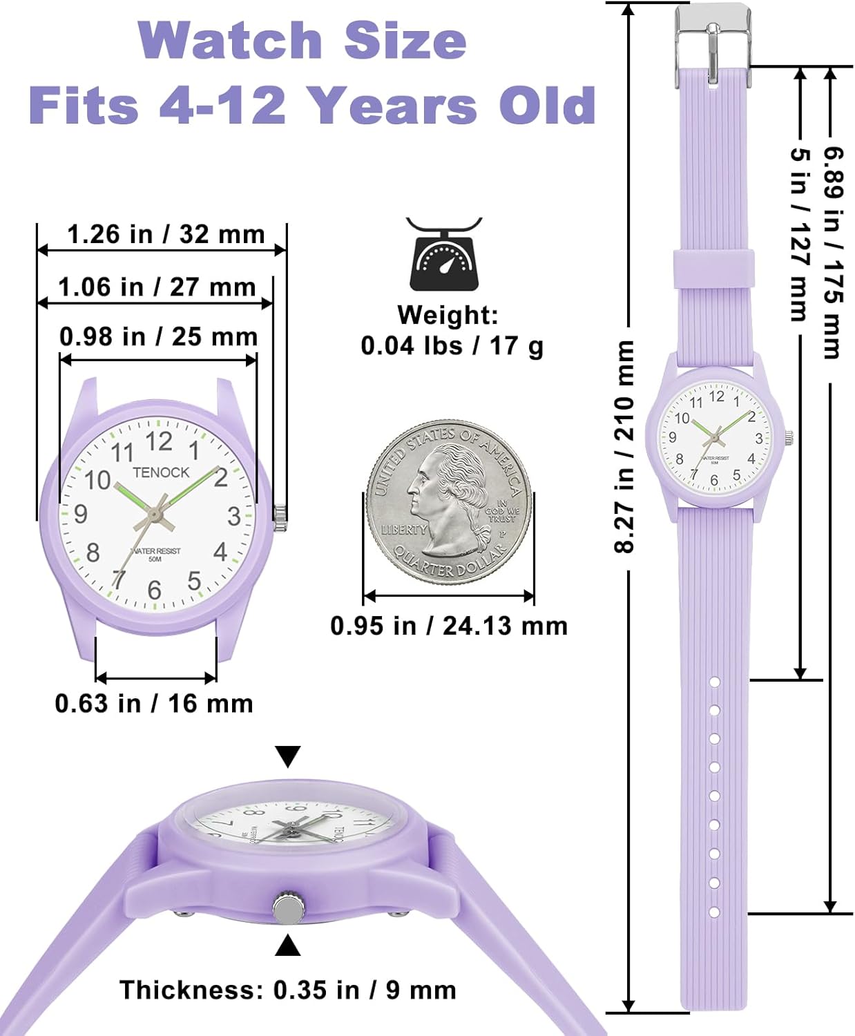 Montre pour enfants étanche jusqu'à 50 m – Apprentissage de l'heure facile à lire pour garçons et filles de 4 à 12 ans – Excellent cadeau d'anniversaire – Image 6