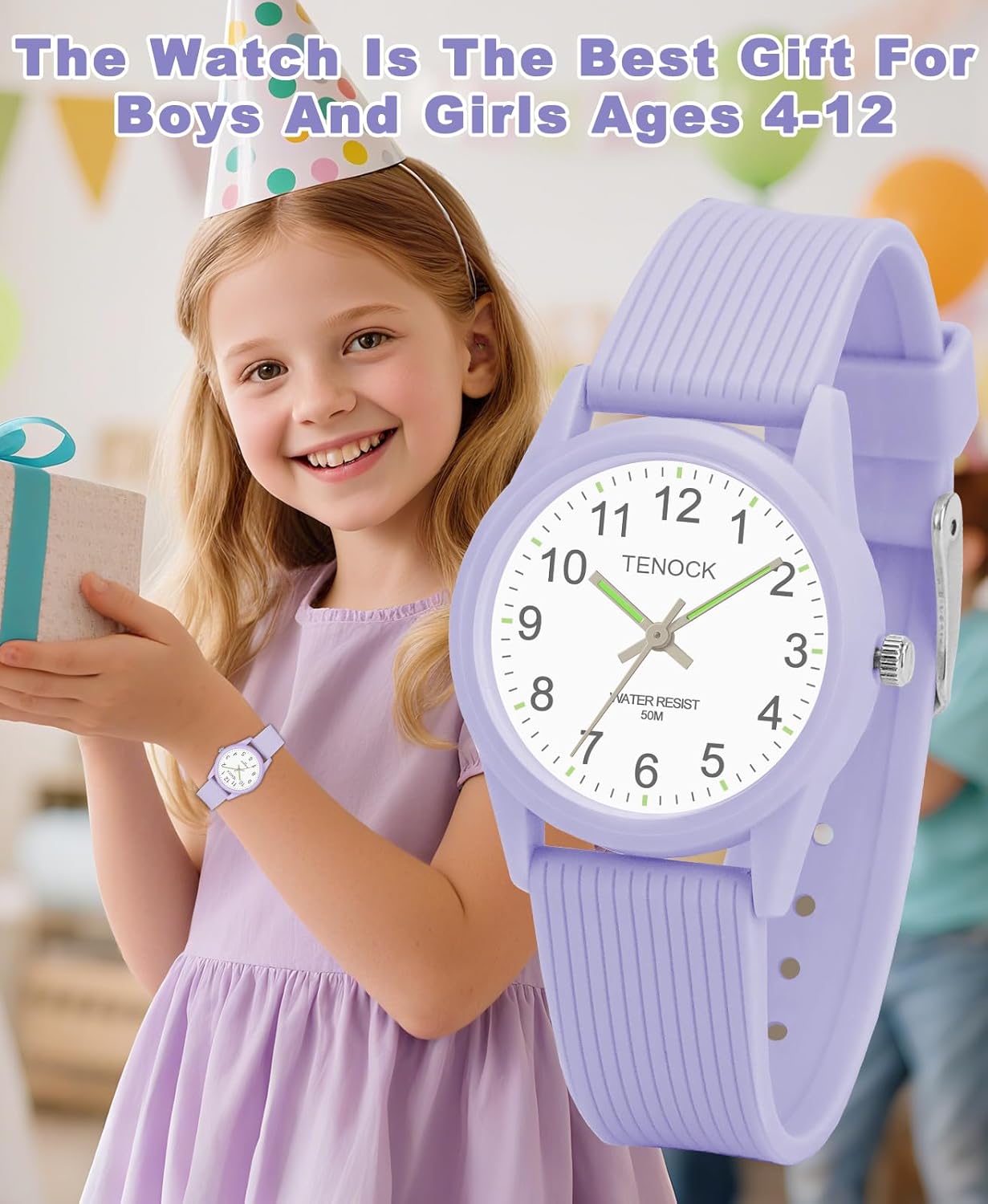 Montre pour enfants étanche jusqu'à 50 m – Apprentissage de l'heure facile à lire pour garçons et filles de 4 à 12 ans – Excellent cadeau d'anniversaire – Image 7