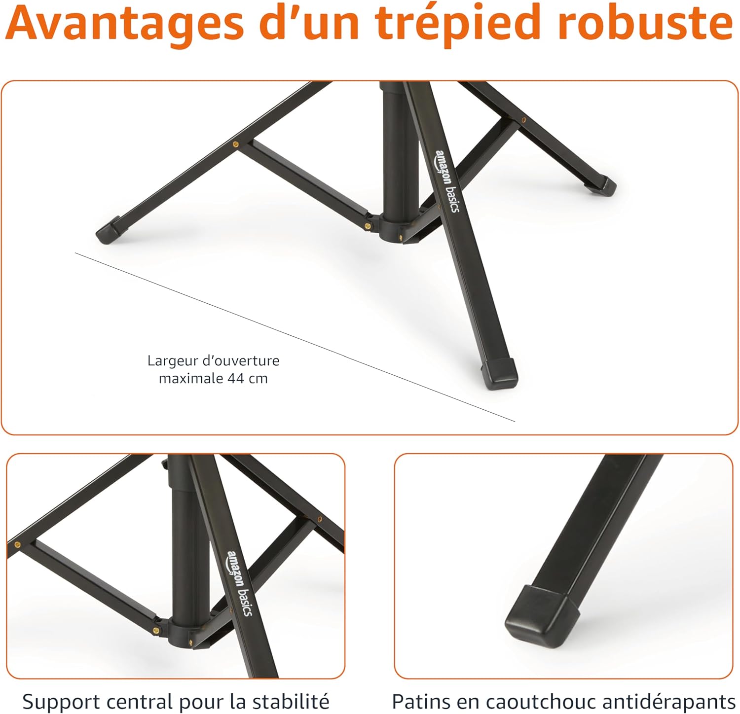 Amazon Basics Trépied extensible pour téléphone et perche à selfie 162 cm avec télécommande sans fil Noir – Image 5