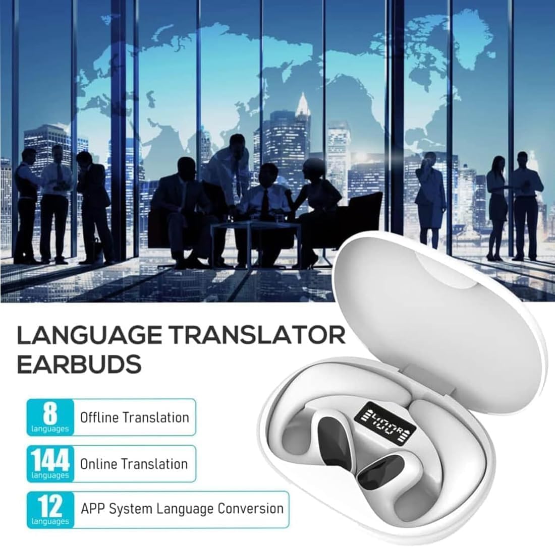 2026 Nouveau Meacode AI Translation Earbuds, Traducteur Vocal Instantané, 144 Langues, Réduction De Bruit, Écouteurs Ouverts, pour Les Voyages, Les Affaires Et Les Études (Noir) – Image 4