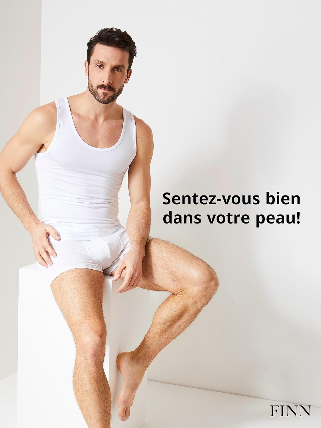FINN Débardeur gainant pour homme – Sans manches en coton – Maillot de corps de compression pour un ventre plus plat – Image 6