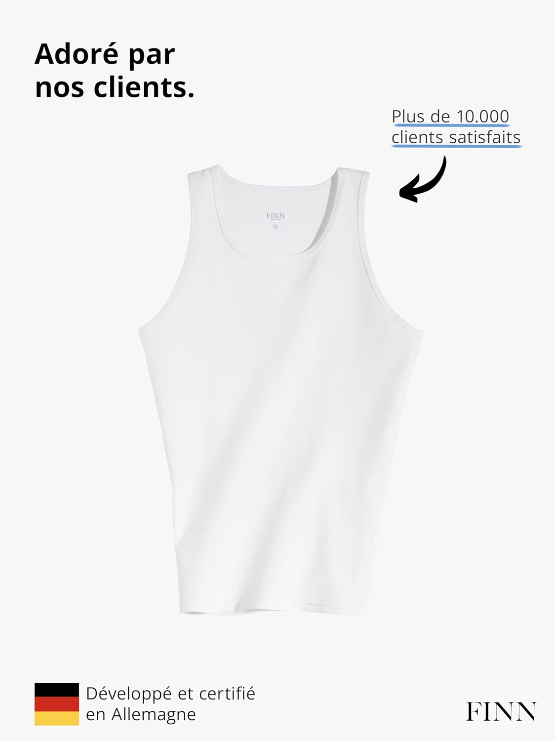 FINN Débardeur gainant pour homme – Sans manches en coton – Maillot de corps de compression pour un ventre plus plat – Image 8