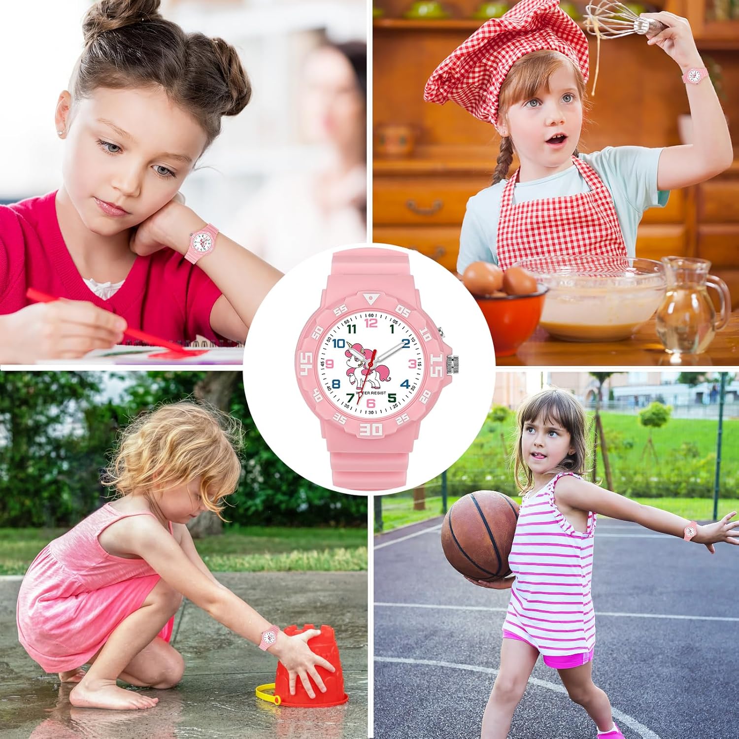 Montre pour enfants avec veilleuse Licorne Montres Filles Montre analogique pour enfants Garçons Filles Montre étanche 30 m pour 4-12 ans Facile à lire l'heure ou cadeaux pour enfants – Image 9