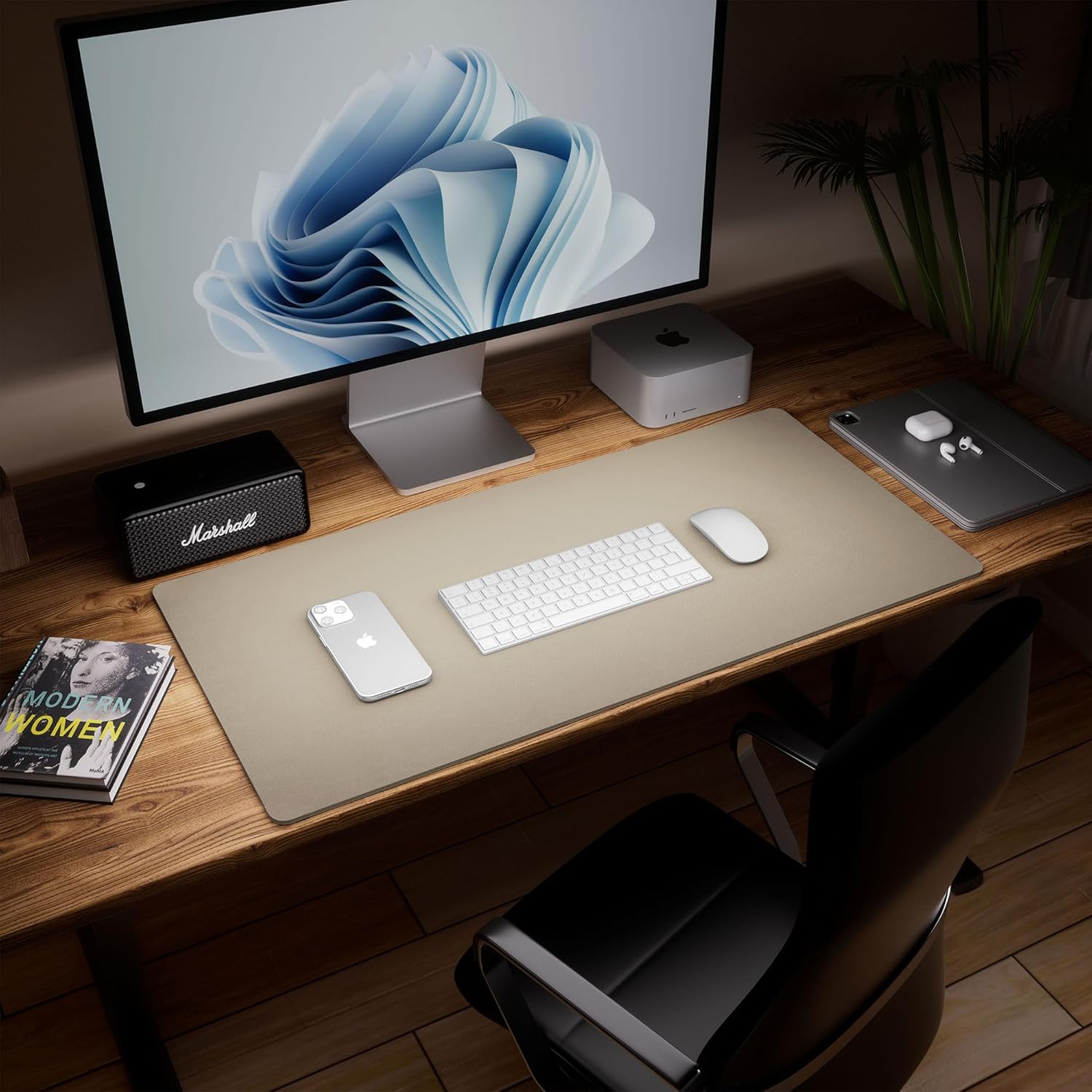 Aothia Sous-main de bureau en liège, double face en liège naturel et cuir PU, tapis de souris/protecteur de table, facile à nettoyer, imperméable pour bureau/maison (café, 65 x 35 cm) – Image 7