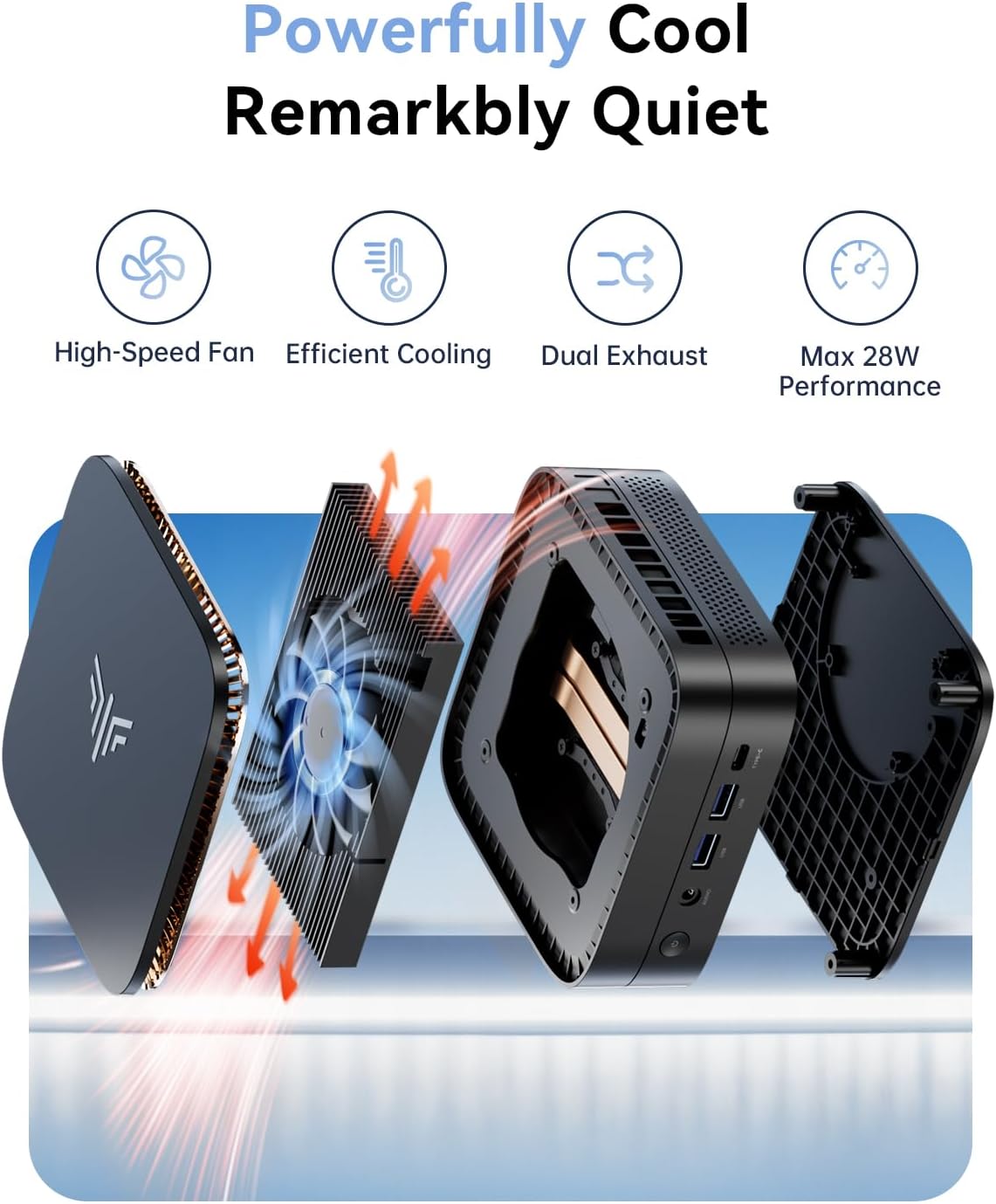 NiPoGi Pinova P1 Mini PC AMD Ryzen 4300U W11 Pro (4C/4T, Max 3,7 GHz, mieux que 3500U/N150/N97) 16 Go de RAM DDR4 + 256 Go SSD, triple écran 4K à 60 Hz (HDMI 2.0+Type-C+DP 1.4) WiFi5/WiFi BT4.2/L AN – Image 10