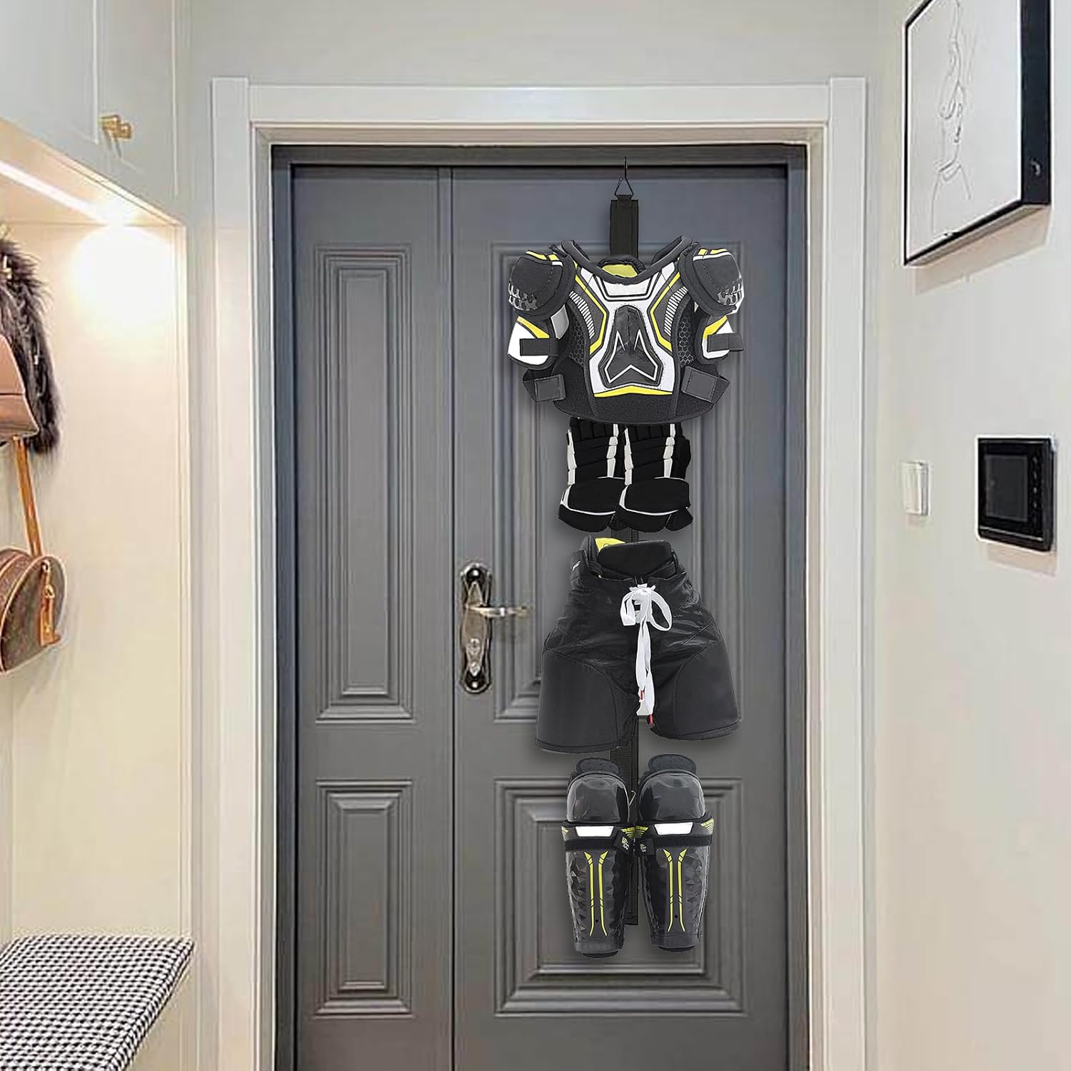 Équipement de Hockey, support de séchage Portable suspendu pour vêtements, pour la maison, en plein air, Hockey sur glace, patinage, Football, crosse, Camping – Image 7