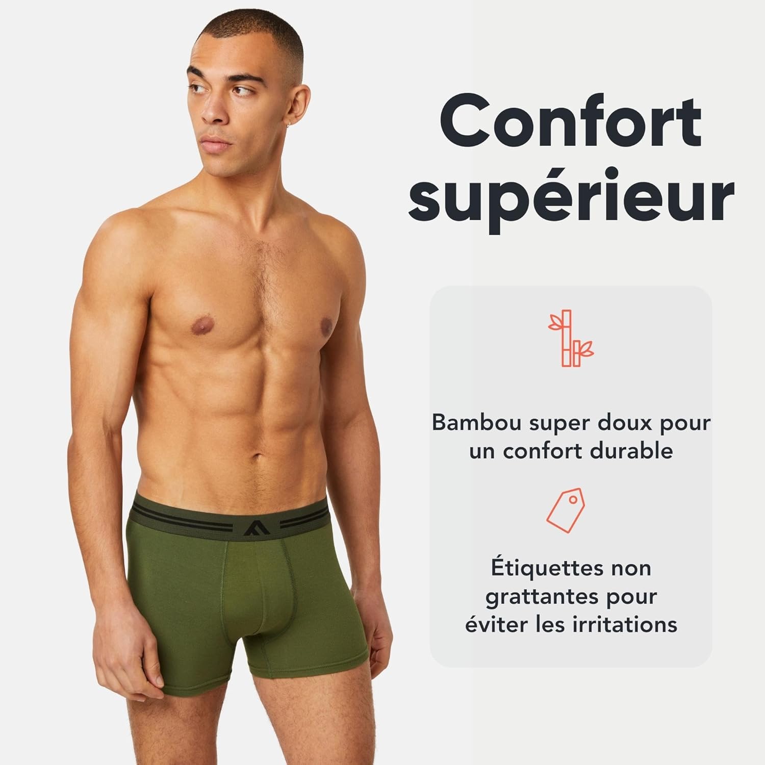 FM London Lot de 5 Boxers très Doux, en Bambou, sans étiquette, Coupe élastique, pour Homme – Image 3