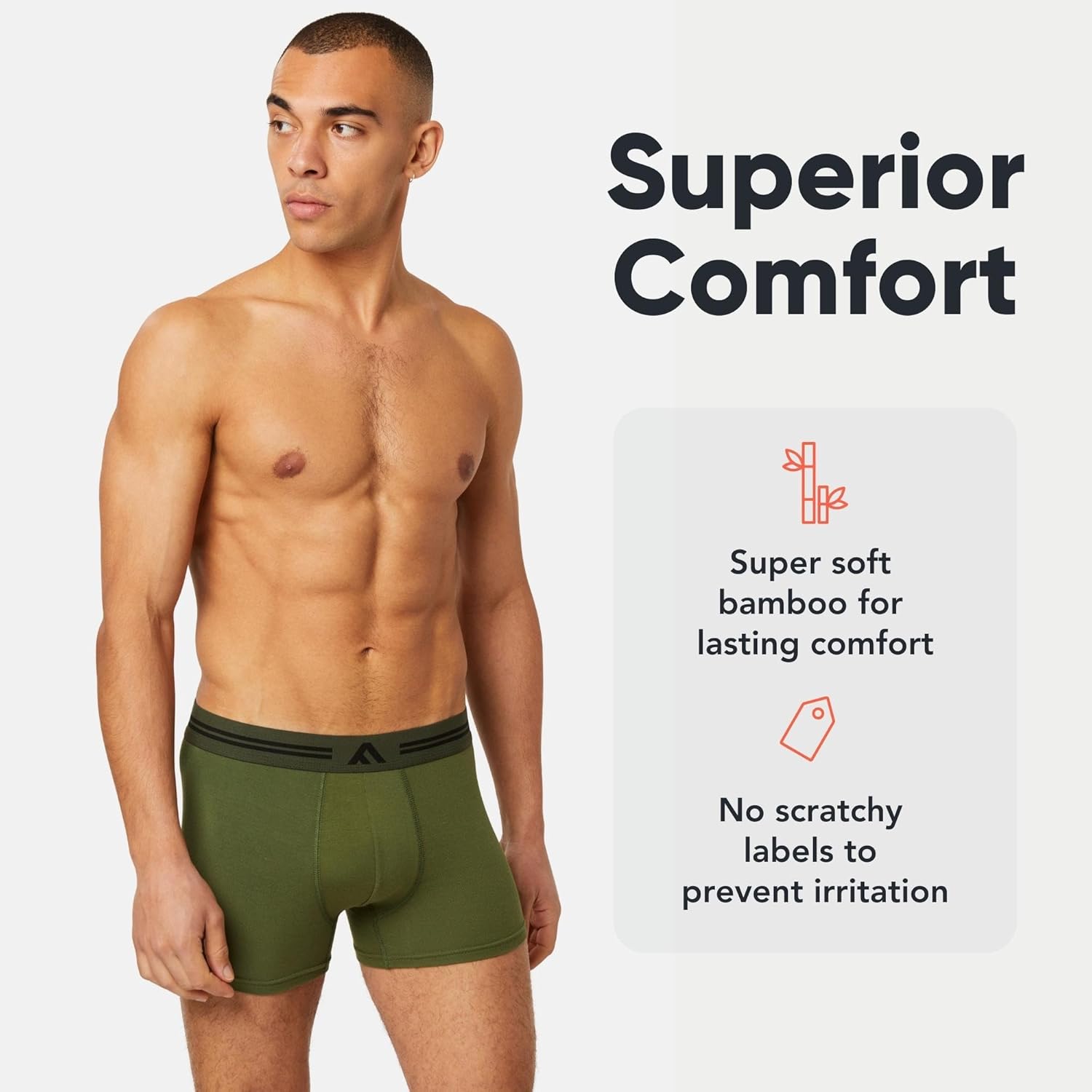 FM London Lot de 5 Boxers très Doux, en Bambou, sans étiquette, Coupe élastique, pour Homme – Image 4