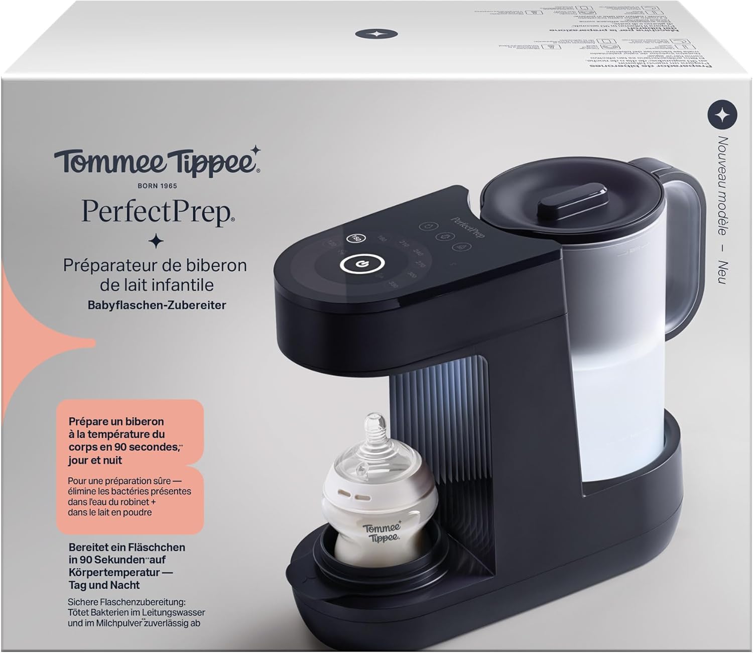 Tommee Tippee Perfect Prep, fabricant de biberons, prépare un biberon de lait pour bébé en 90 secondes*, de jour comme de nuit, avec filtre à eau antibactérien et application connectée – Image 3
