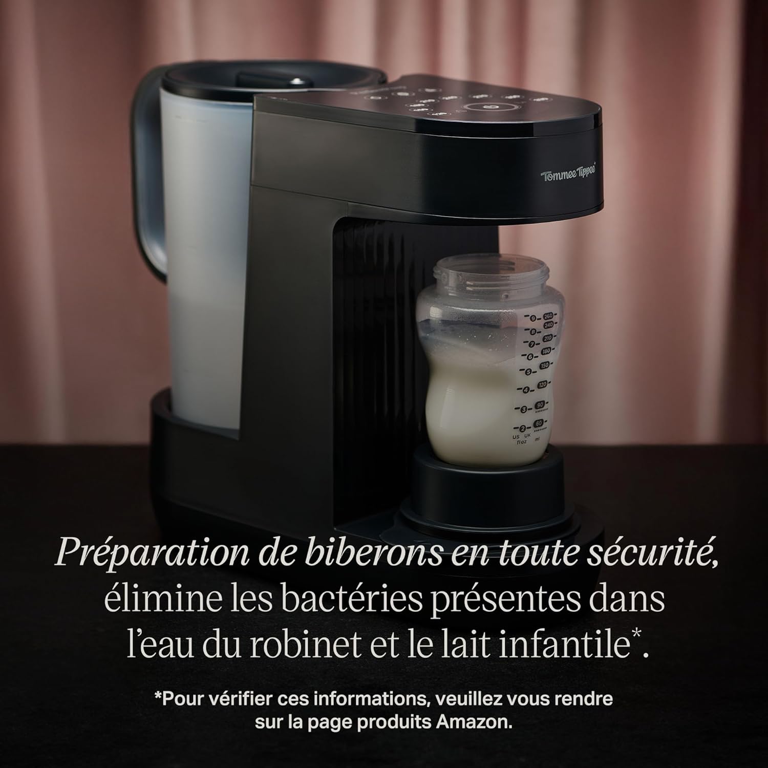 Tommee Tippee Perfect Prep, fabricant de biberons, prépare un biberon de lait pour bébé en 90 secondes*, de jour comme de nuit, avec filtre à eau antibactérien et application connectée – Image 5