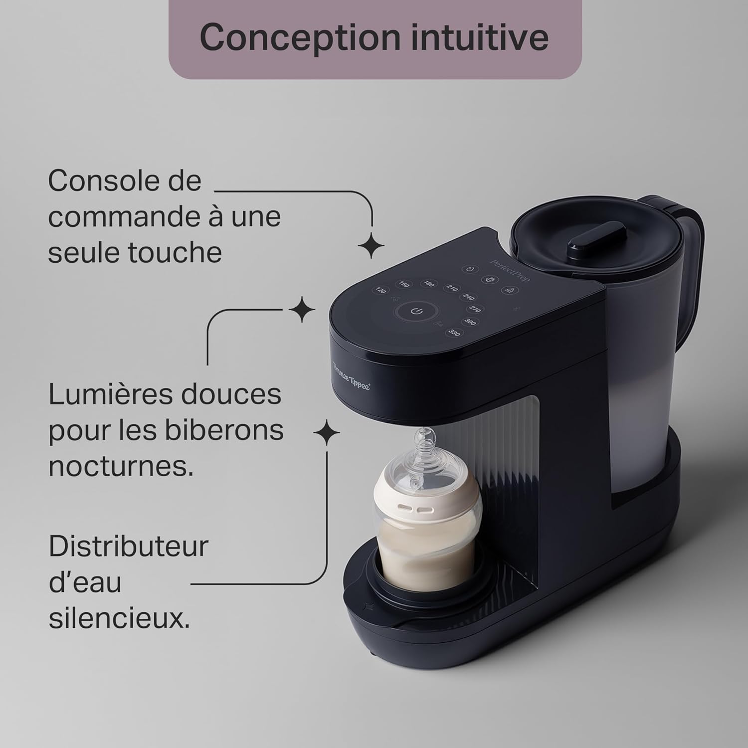 Tommee Tippee Perfect Prep, fabricant de biberons, prépare un biberon de lait pour bébé en 90 secondes*, de jour comme de nuit, avec filtre à eau antibactérien et application connectée – Image 6