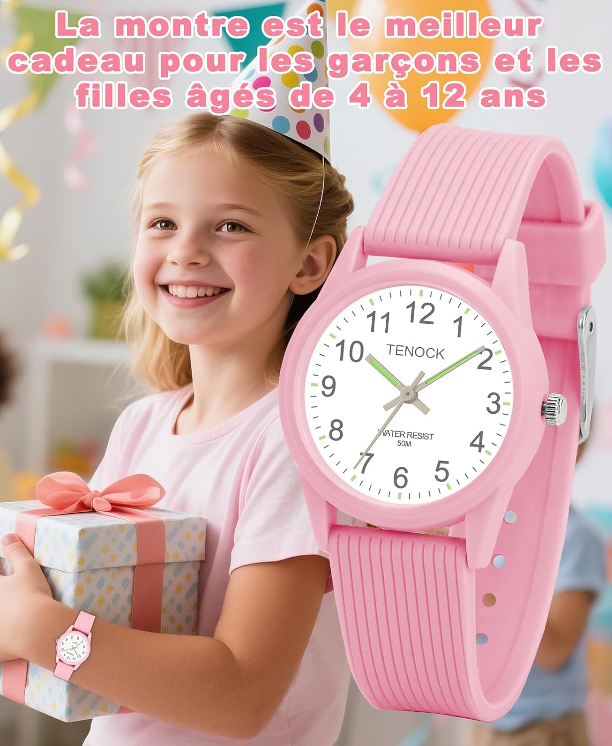 Montre pour enfants étanche jusqu'à 50 m – Apprentissage de l'heure facile à lire pour garçons et filles de 4 à 12 ans – Excellent cadeau d'anniversaire – Image 7