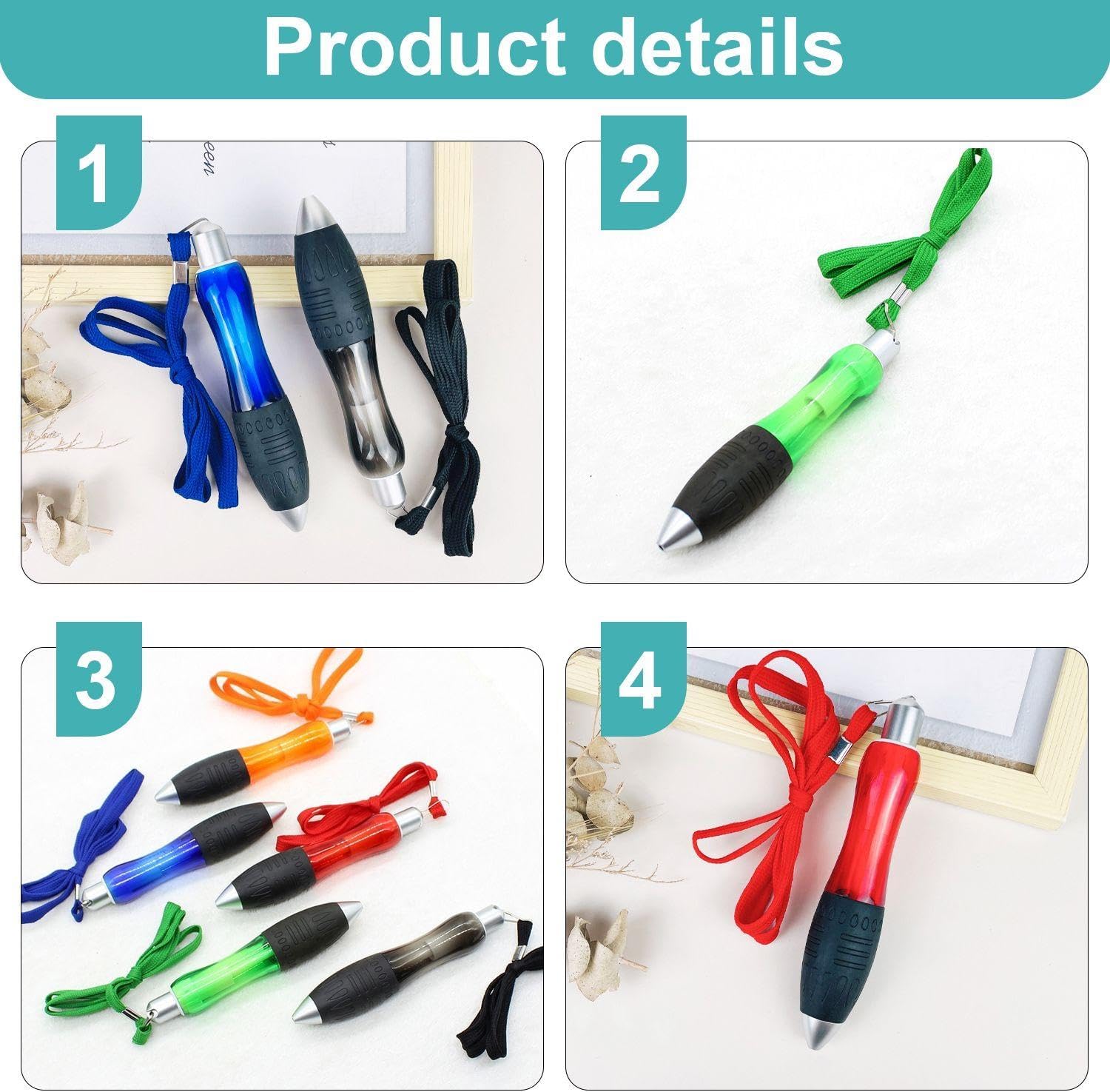 Stylo à bille 5 pièces avec lanière avec recharges 5 pièces et bandes correctrices 2 pièces stylo à bille pressurisé fournitures de bureau d'apprentissage Instruments d'écriture – Image 4