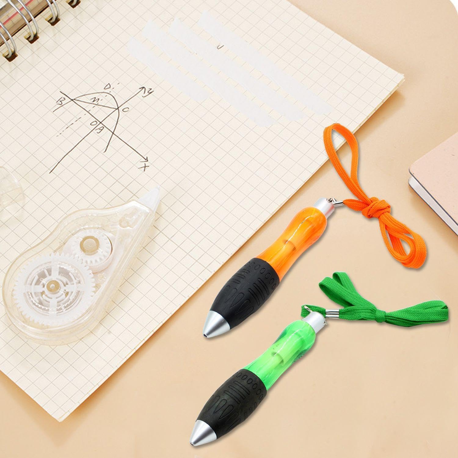 Stylo à bille 5 pièces avec lanière avec recharges 5 pièces et bandes correctrices 2 pièces stylo à bille pressurisé fournitures de bureau d'apprentissage Instruments d'écriture – Image 5