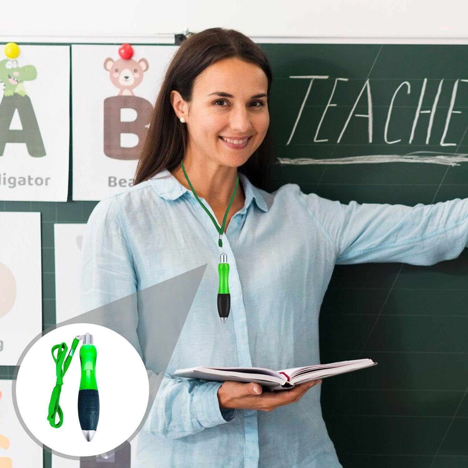 Stylo à bille 5 pièces avec lanière avec recharges 5 pièces et bandes correctrices 2 pièces stylo à bille pressurisé fournitures de bureau d'apprentissage Instruments d'écriture – Image 7
