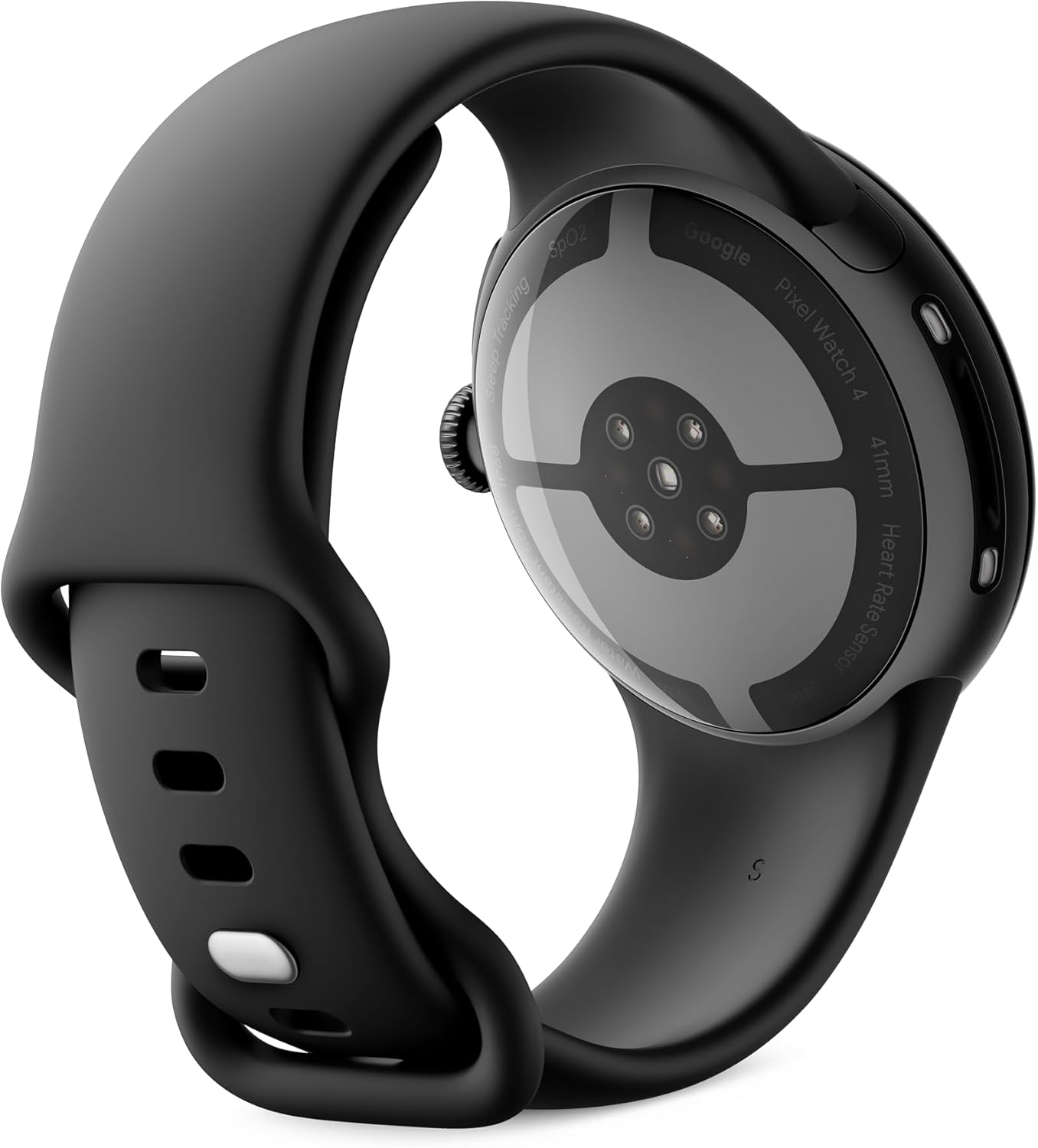 Google Pixel Watch 4 (41 mm) - Montre intelligente Android, suivi complet des données de santé et de remise en forme - Boîtier en aluminium noir mat - Bracelet sport noir volcanique - LTE – Image 5