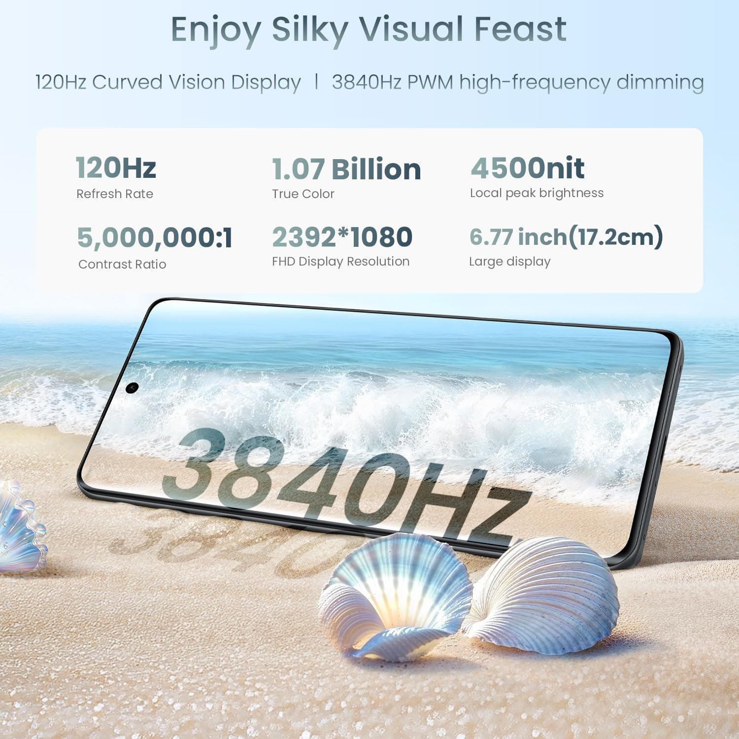 Smartphone Realme 14 Pro 5G 8+256 Go, gris, écran incurvé de 6,72 pouces, écran 120 Hz, SuperVOOC 45 W, batterie 5260 mAh, appareil photo 50 MP, Dimensity 7300 Energy, IP69 – Image 4