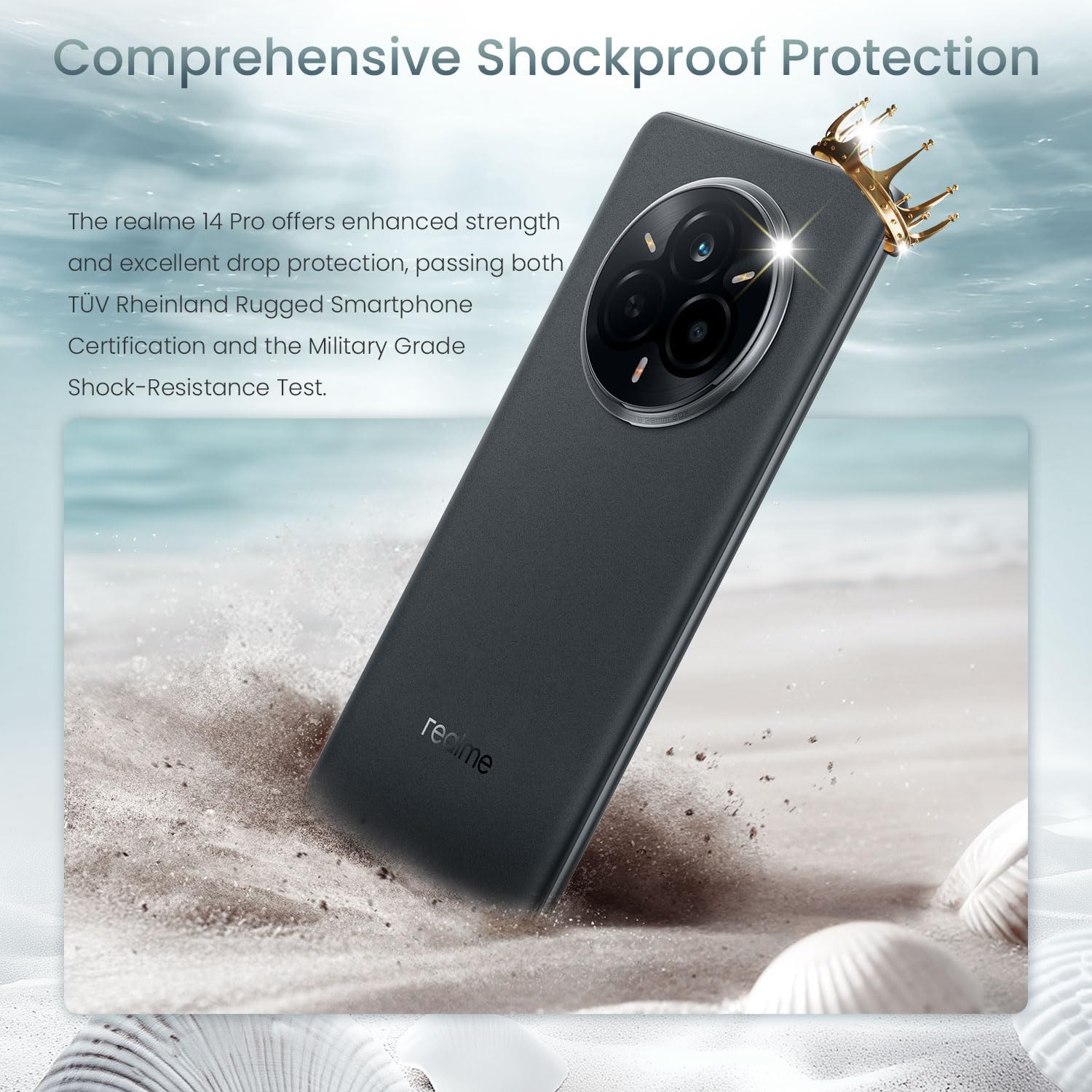 Smartphone Realme 14 Pro 5G 8+256 Go, gris, écran incurvé de 6,72 pouces, écran 120 Hz, SuperVOOC 45 W, batterie 5260 mAh, appareil photo 50 MP, Dimensity 7300 Energy, IP69 – Image 10