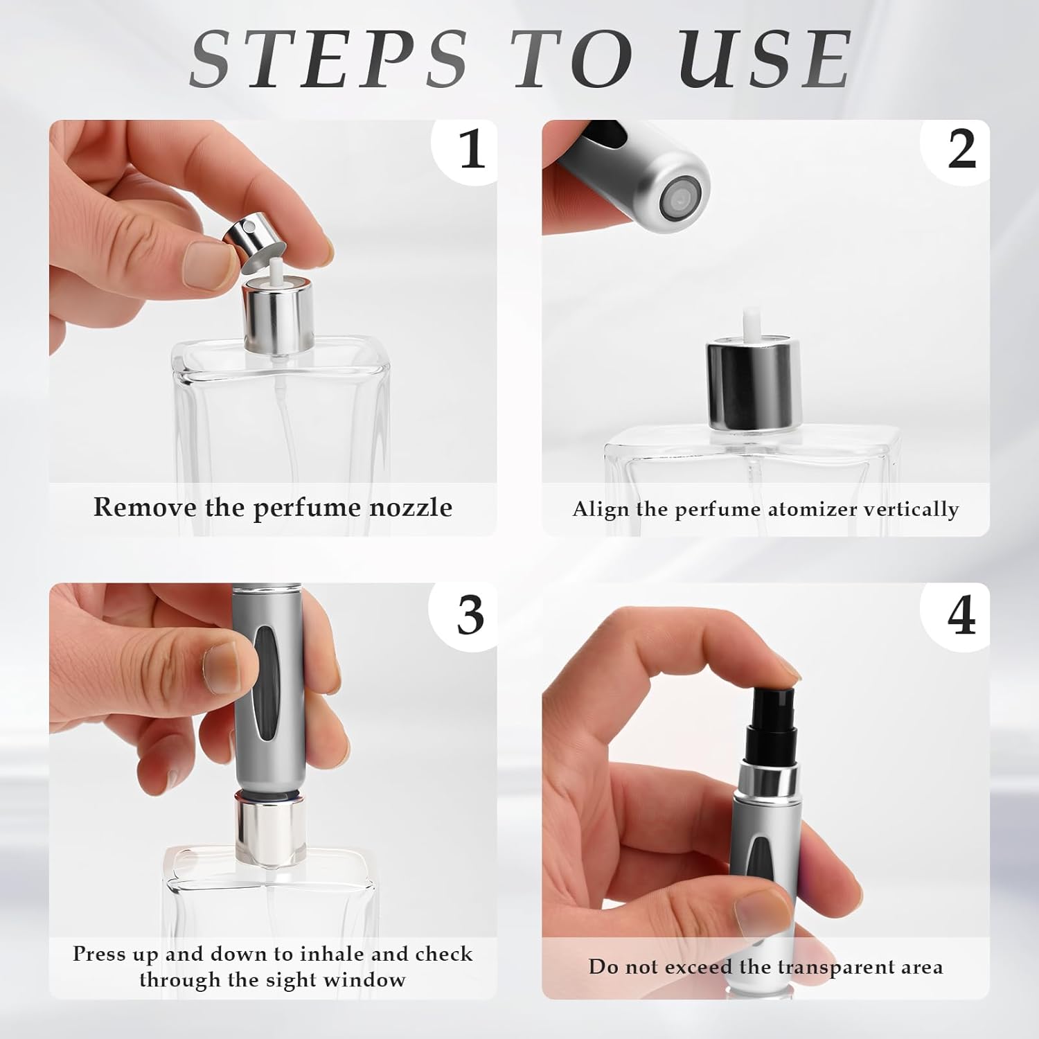 Flacon pulvérisateur de parfum rechargeable, vide, 5ml, pour sac à main de voyage, 12 pièces – Image 4