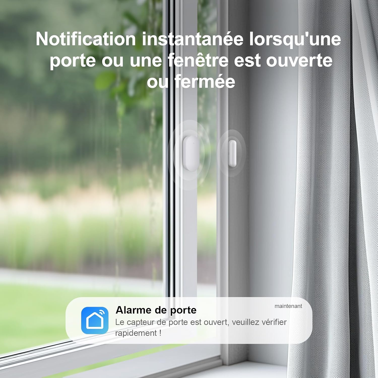LWOHSI Système d'alarme sans fil, kit d'alarme avec écran tactile de 4,3 pouces, sans frais mensuels, compatible avec Alexa et Google pour les maisons et les appartements – Image 6