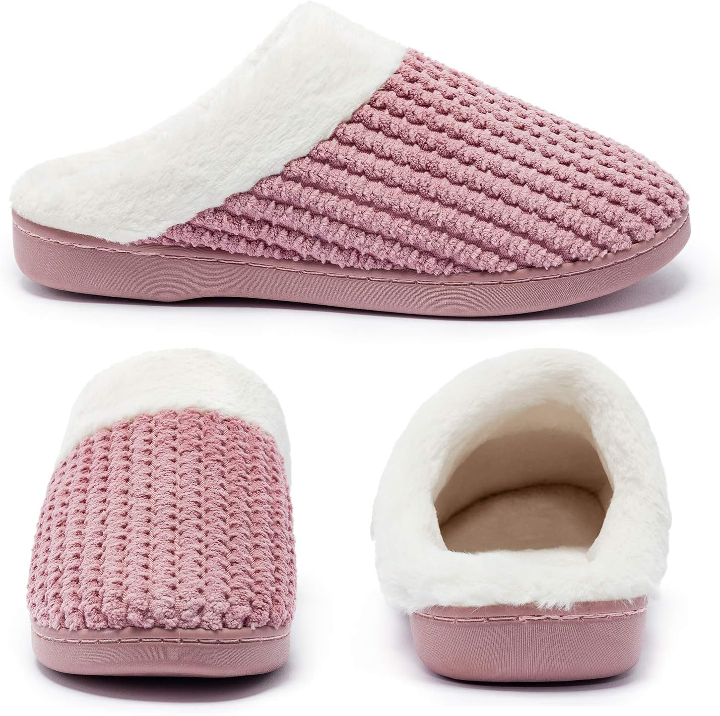 Pantoufles d'hiver chaudes et confortables pour femme, pantoufles en peluche à mémoire de forme, chaussures d'intérieur antidérapantes – Image 5