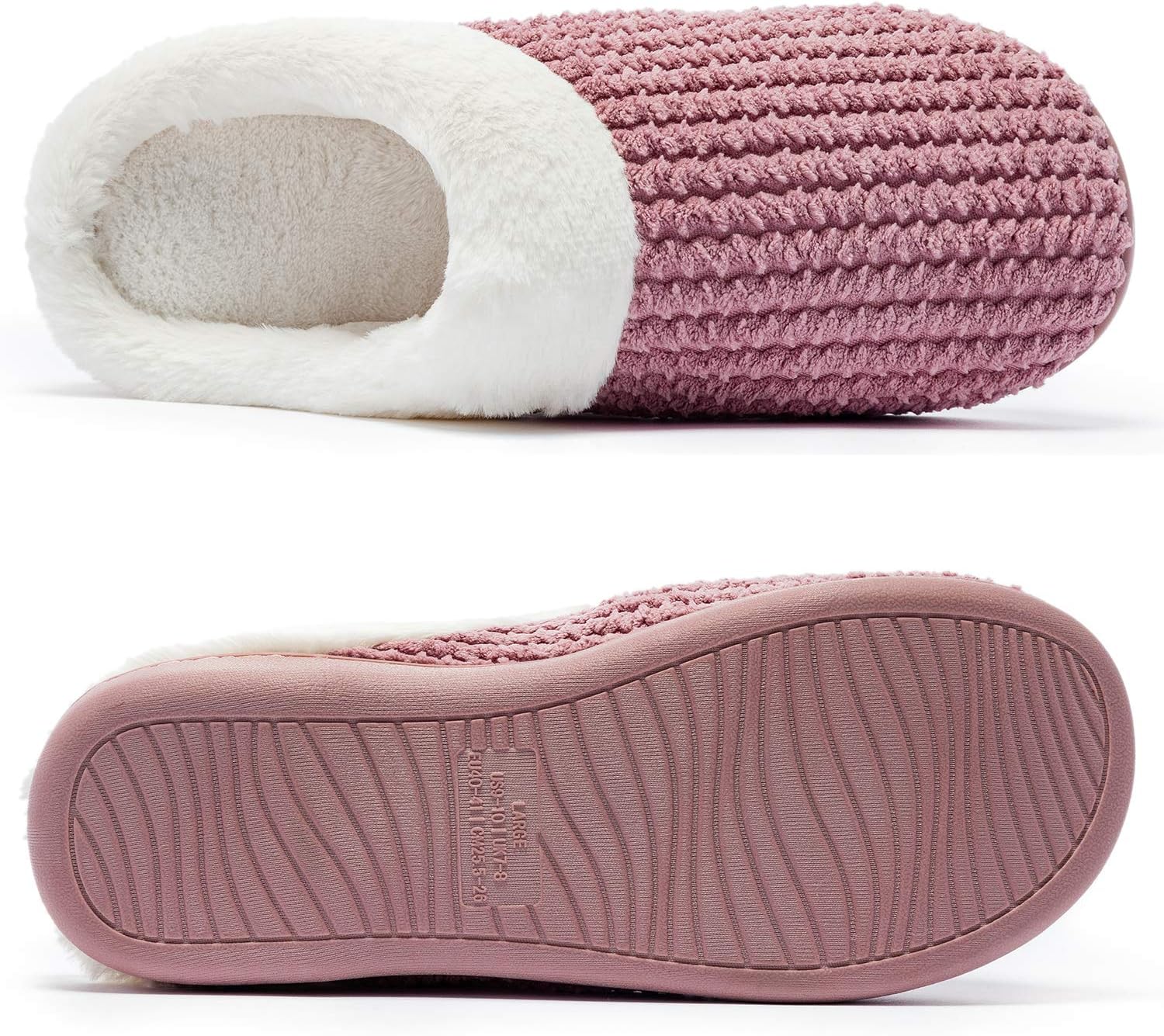 Pantoufles d'hiver chaudes et confortables pour femme, pantoufles en peluche à mémoire de forme, chaussures d'intérieur antidérapantes – Image 6